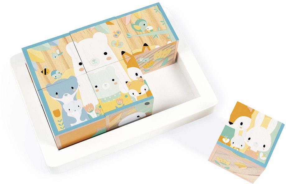 Janod Kubus puzzel Pure, blad met 6 blokken