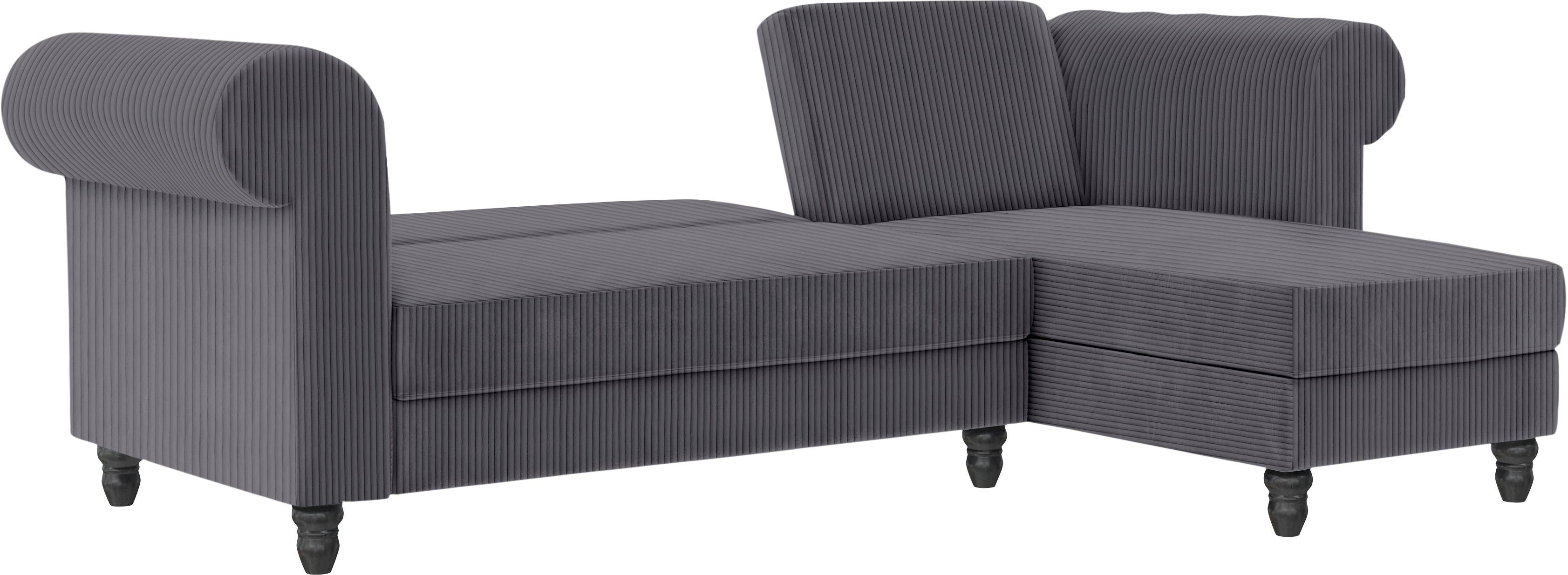 Dorel Home Hoekbank Felix II, L-model, bedbank 241cm (ligoppervlak 108x195 cm),
