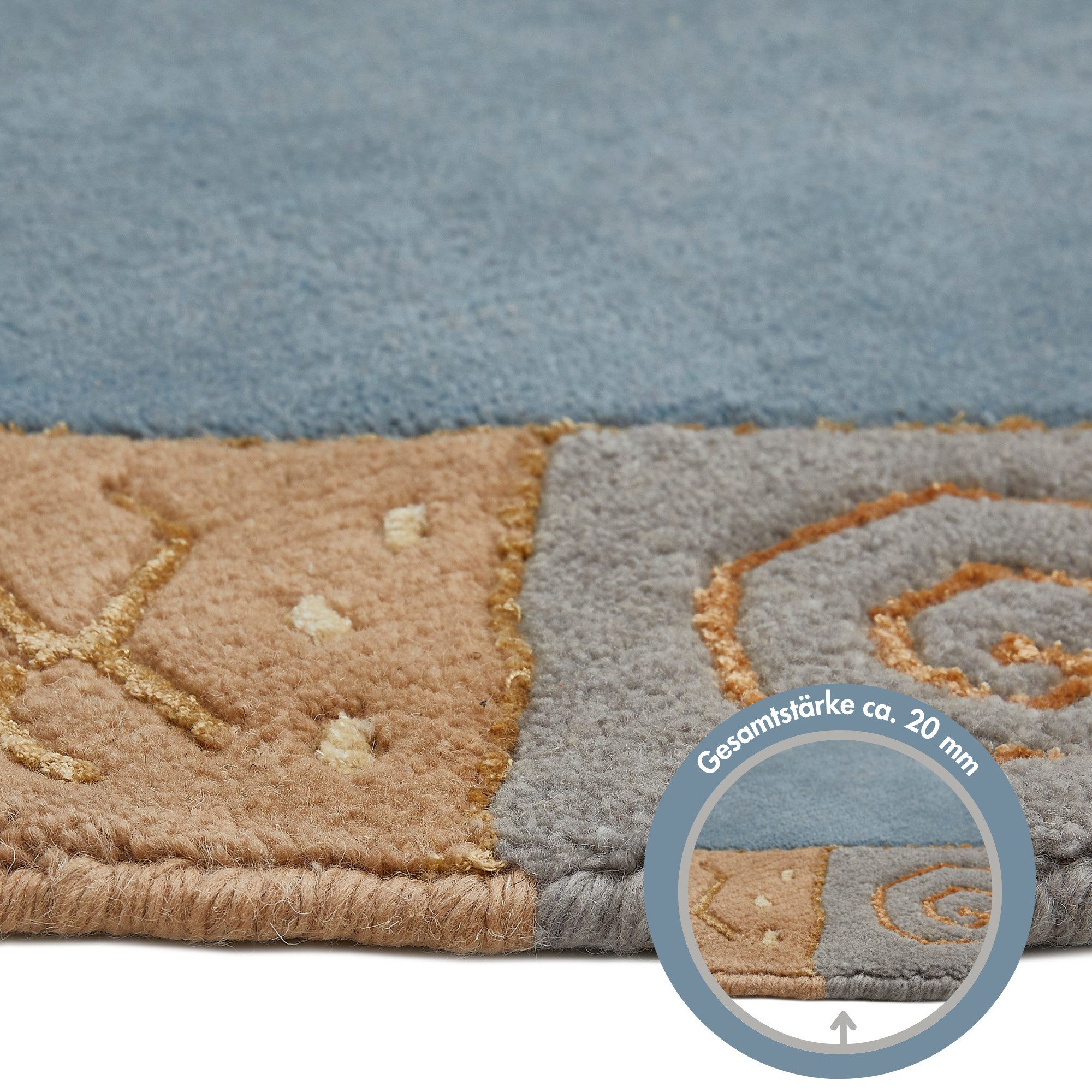 LUXOR living Wollen kleed India zuivere wol, met de hand geknoopt, met randdessin