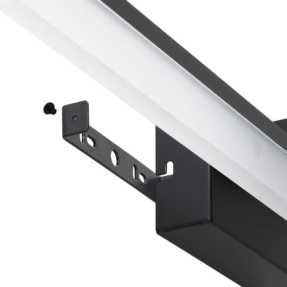 EGLO Wandlamp PALMITAL Bad-spiegel lamp, zwart metaal en satijn kunststof, IP44 (1 stuk)