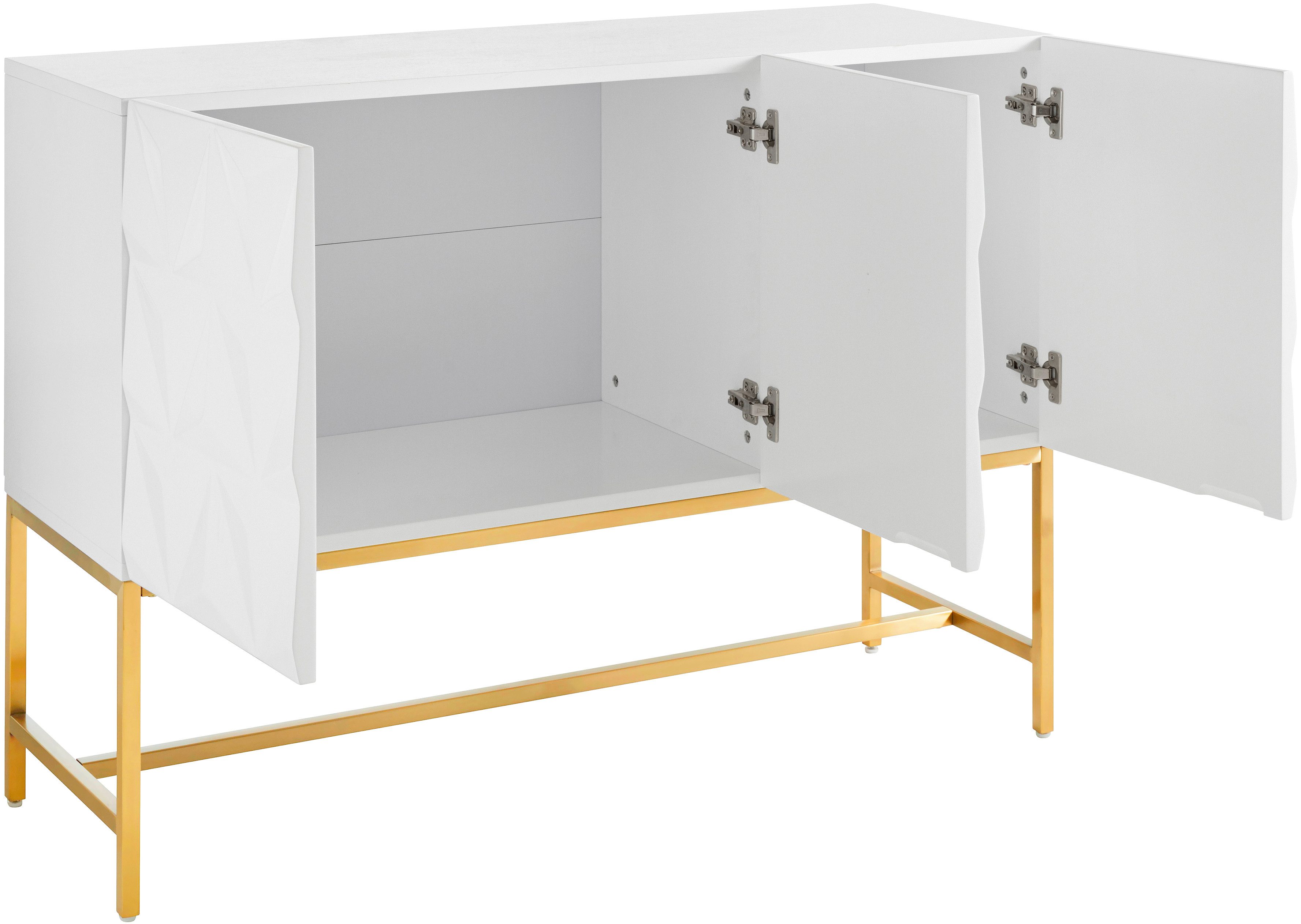 Leonique Dressoir Rovuma, TOPSELLER! in 3d-look en met goudkleurig metalen frame