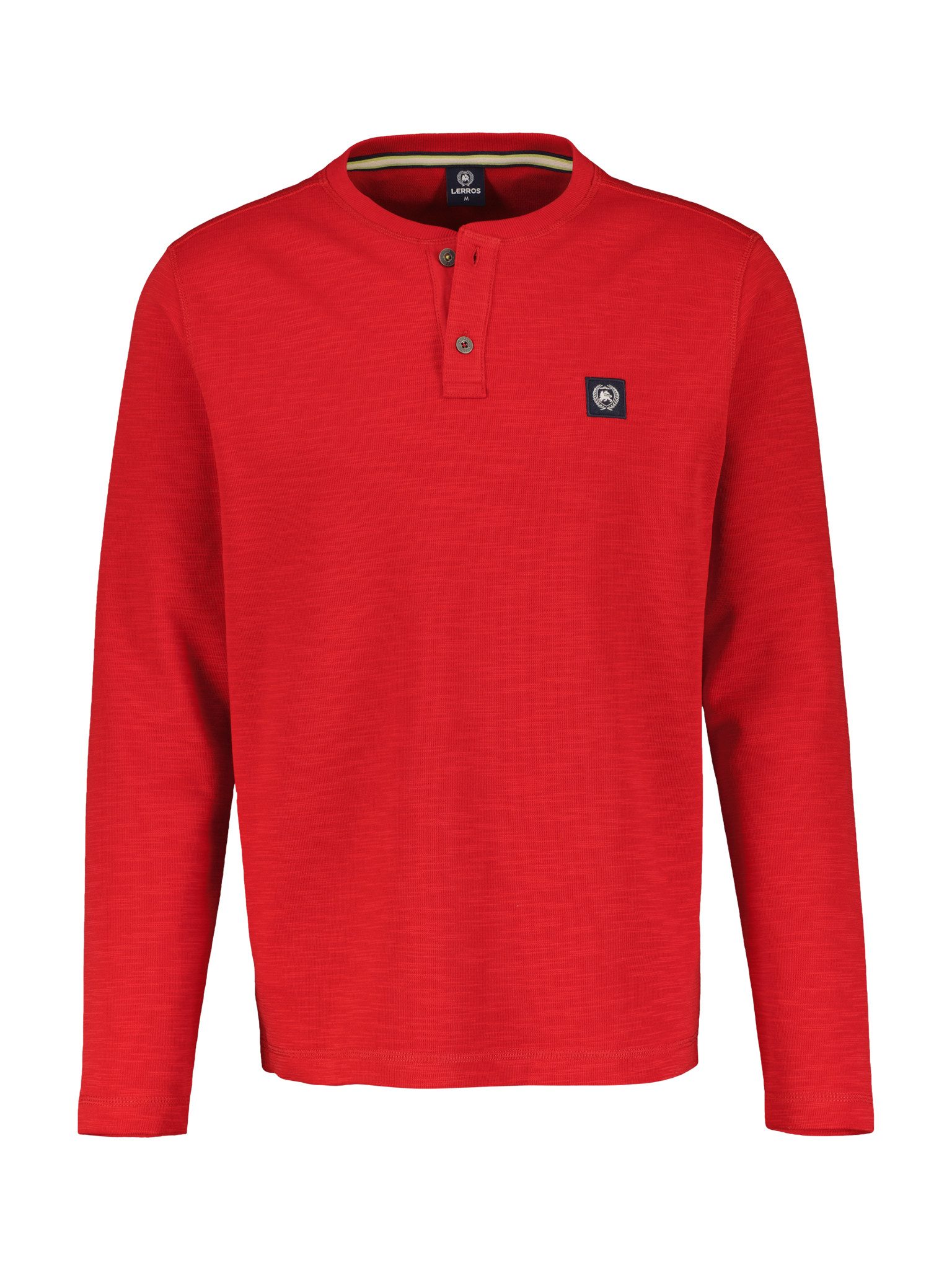 Lerros Shirt met lange mouwen met serafino-hals