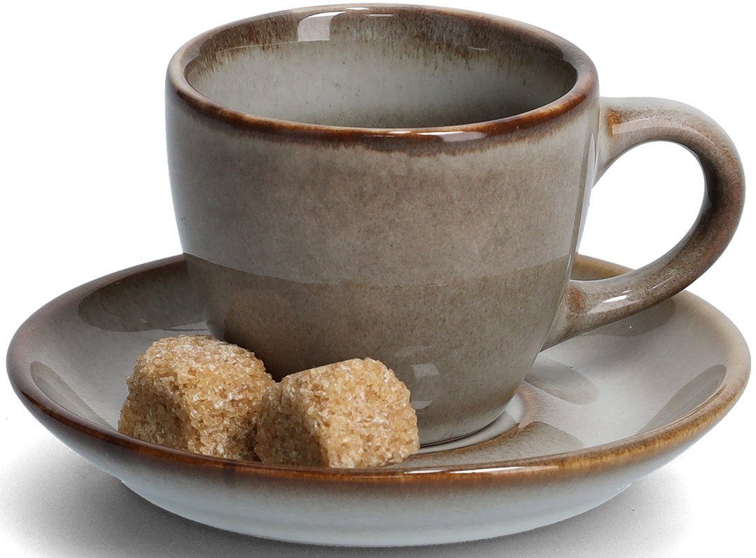 Zeller Present Espressokopje vaatwasmachinebestendig, 8-delig (4 kopjes, 4 schotels) (set, 8-delig)