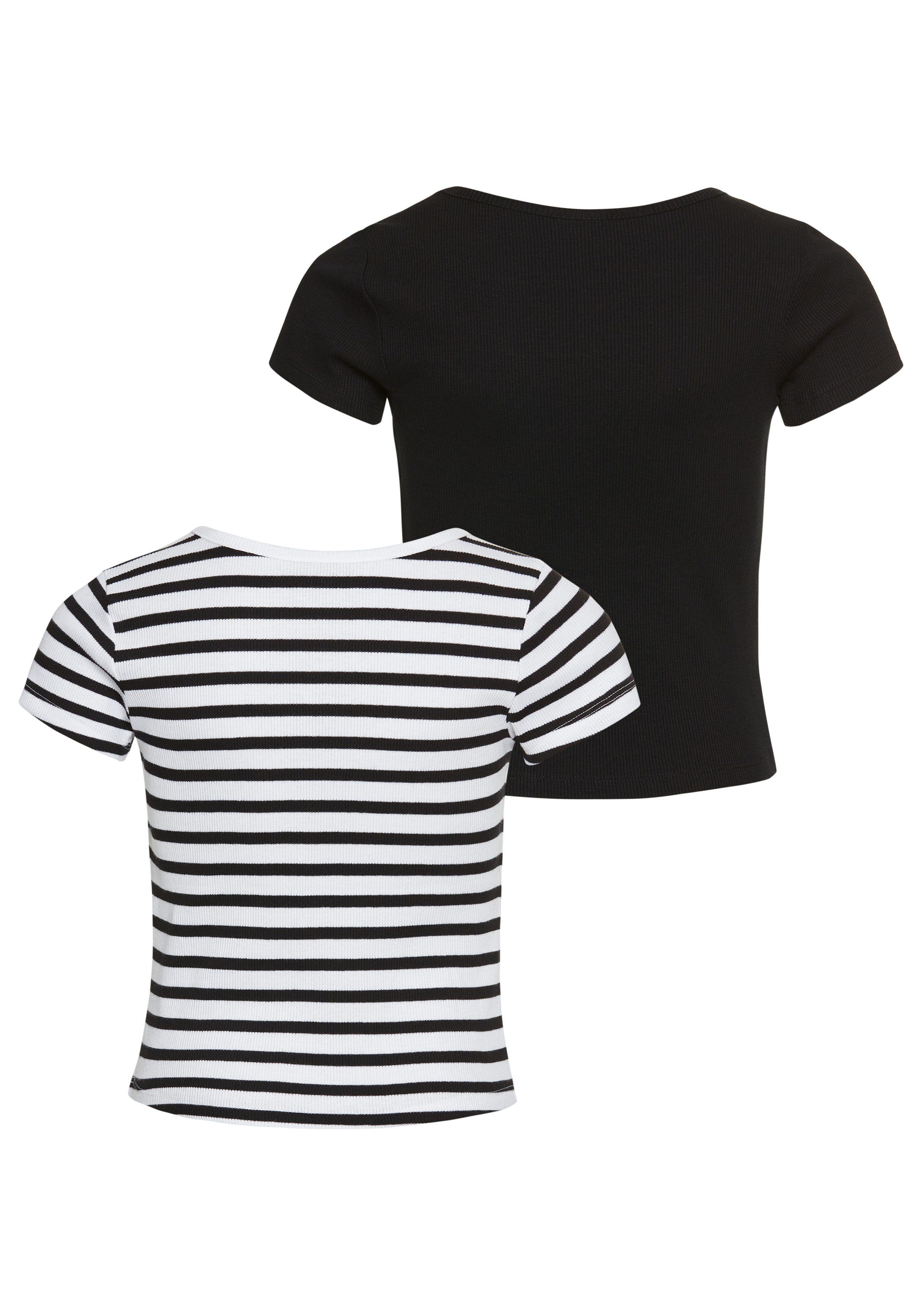 KIDSWORLD T-shirt 2-pack T-shirts in elastische ribkwaliteit (set, 2-delig)