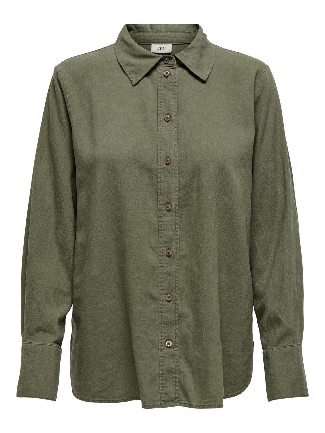 JDY Overhemdblouse JDYSAY L/S LINEN LOOSE SHIRT WVN NOOS