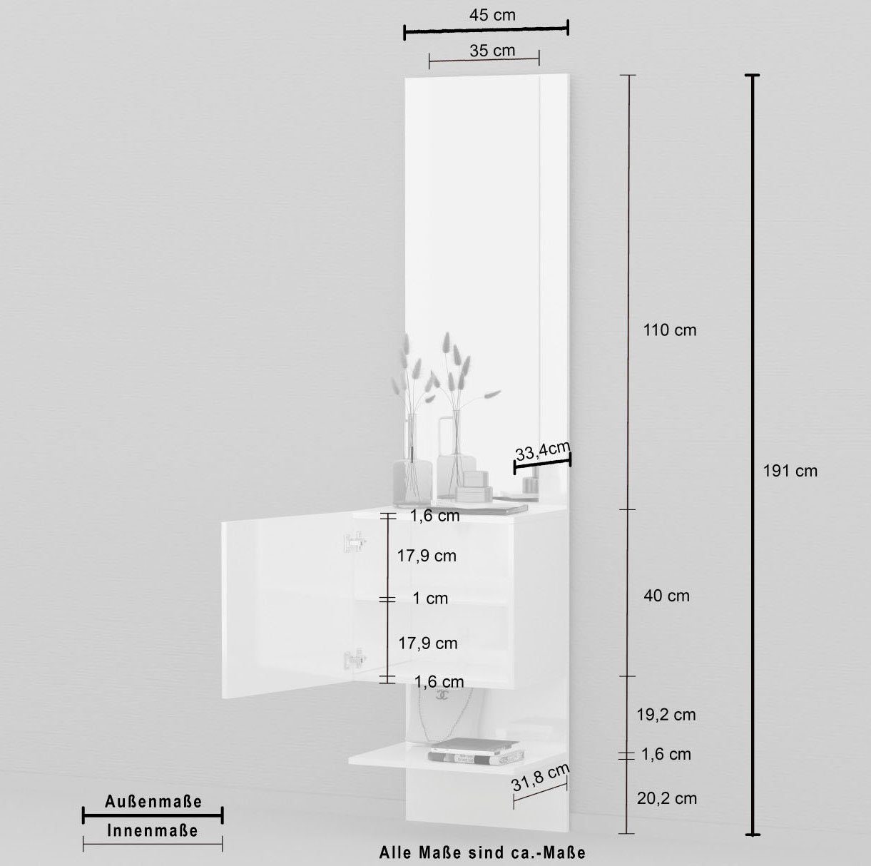 INOSIGN Schoenenkast Compact Hoogte ca, 190 cm (1 stuk)