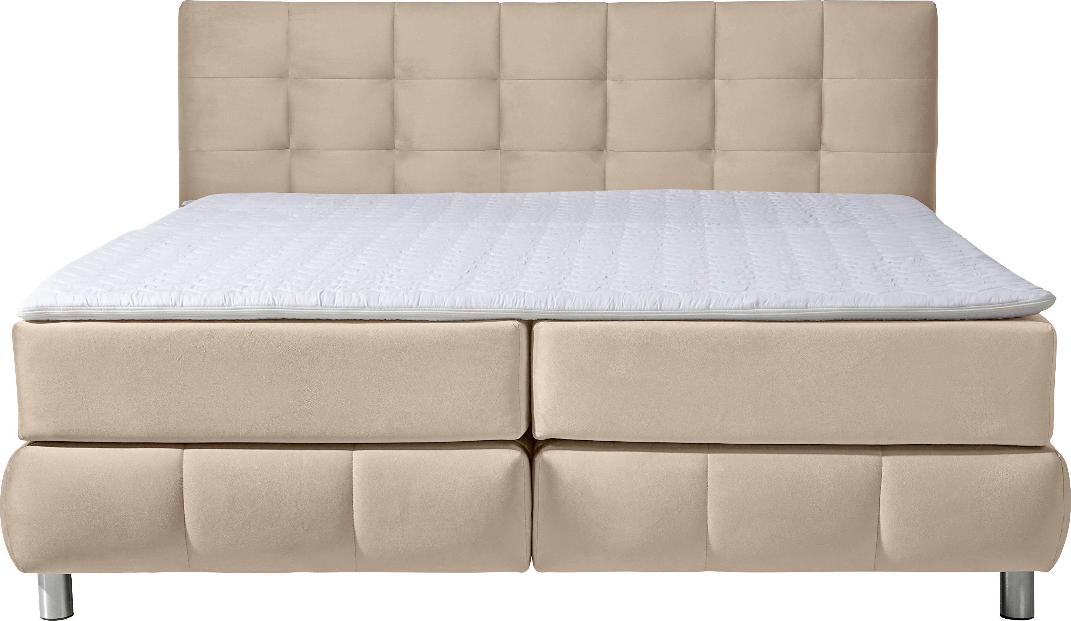 andas Boxspring Salo XXL in fluwelige look of structuurstof, 6 breedten in extra lang 220 cm, 4 hardheden
