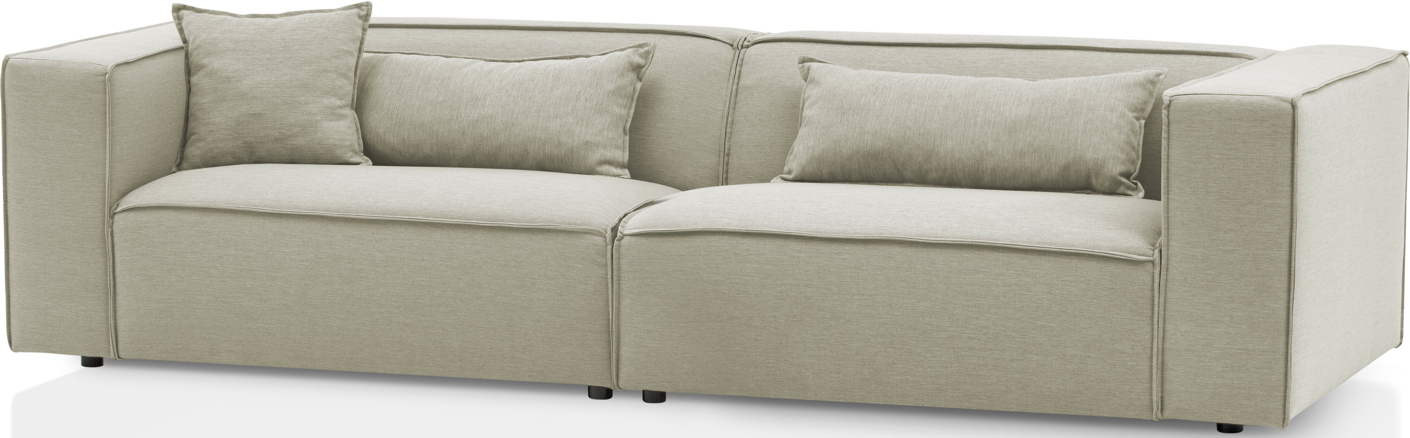 LeGer Home by Lena Gercke 3-zitsbank PIARA, bank met biesnaad, sofa in cord of linnenlook