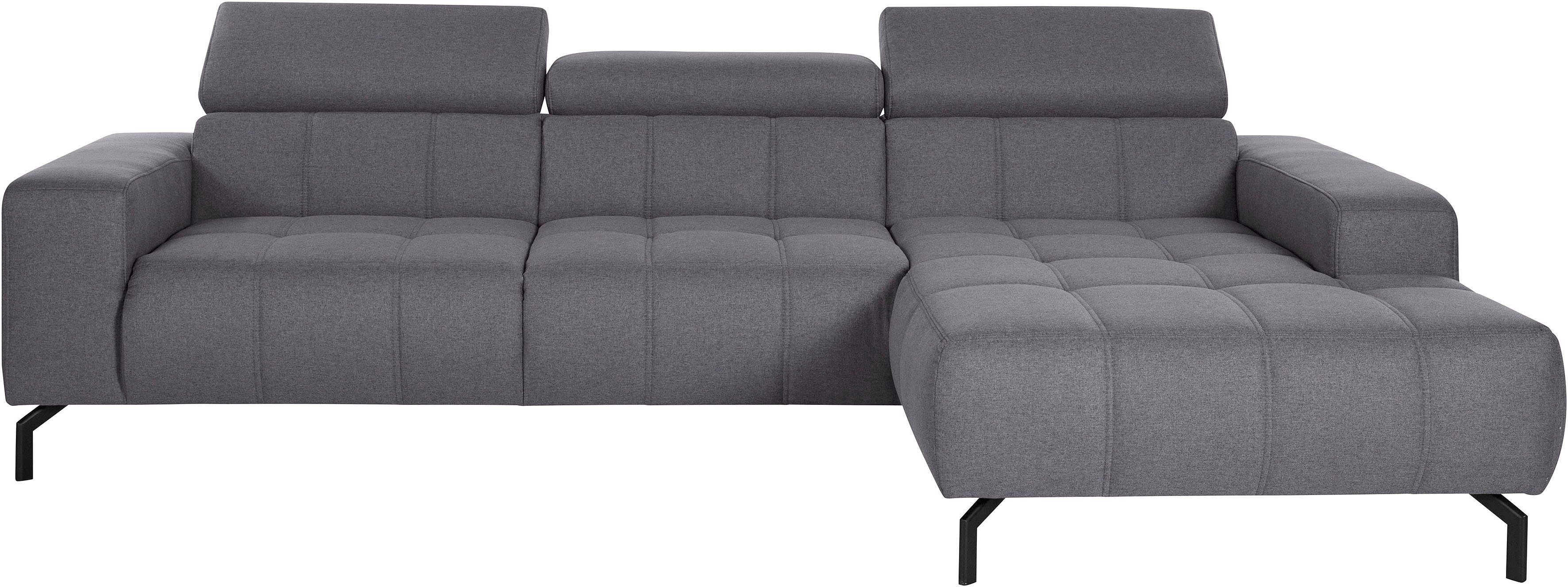 DOMO collection Hoekbank Cunelli mooie zitnaden als designelement, stevige zitcomfort, L-vorm