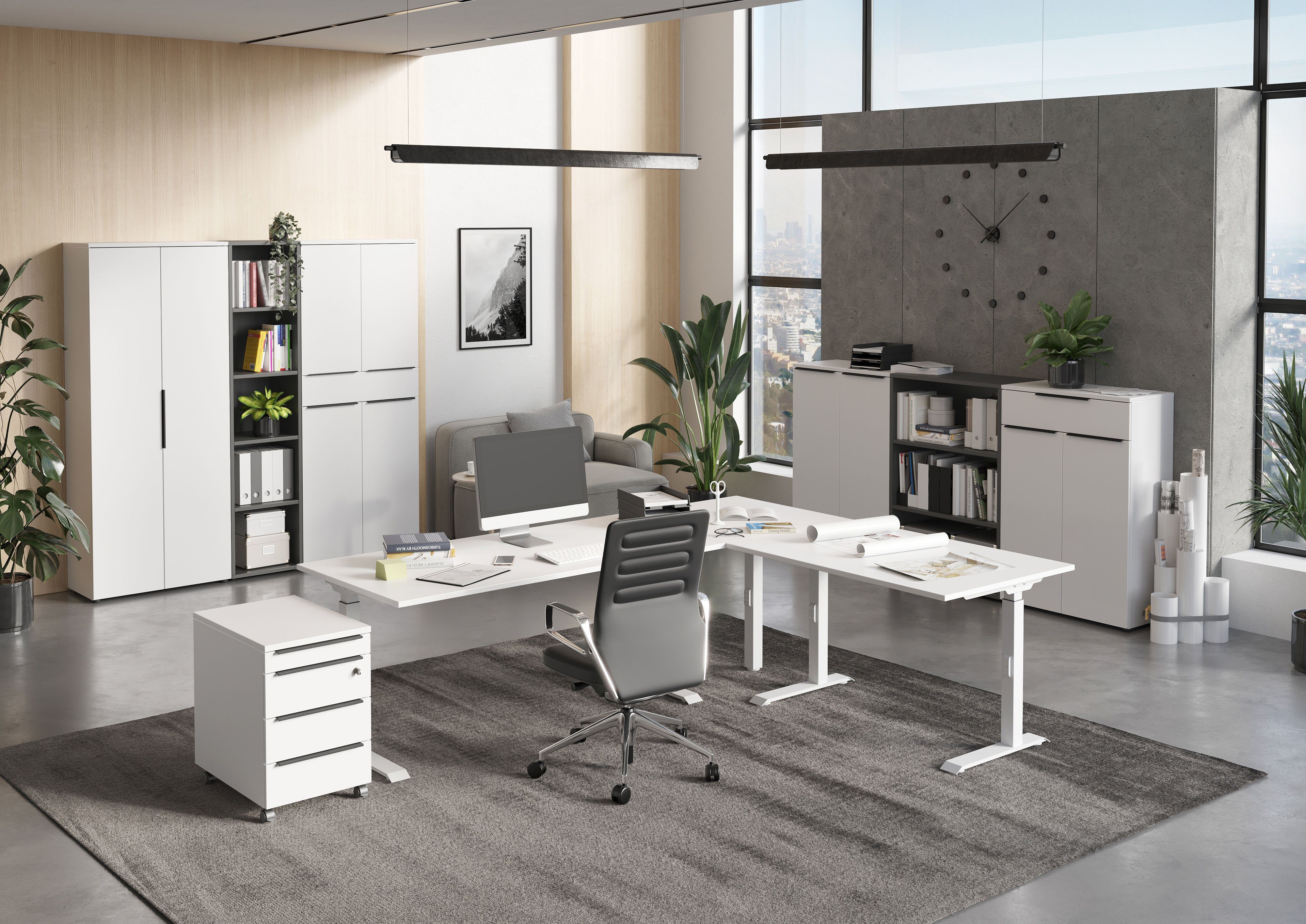 GERMANIA Archiefkast Milaan optioneel met lade, deurdemper, breedte 80 cm, made in germany