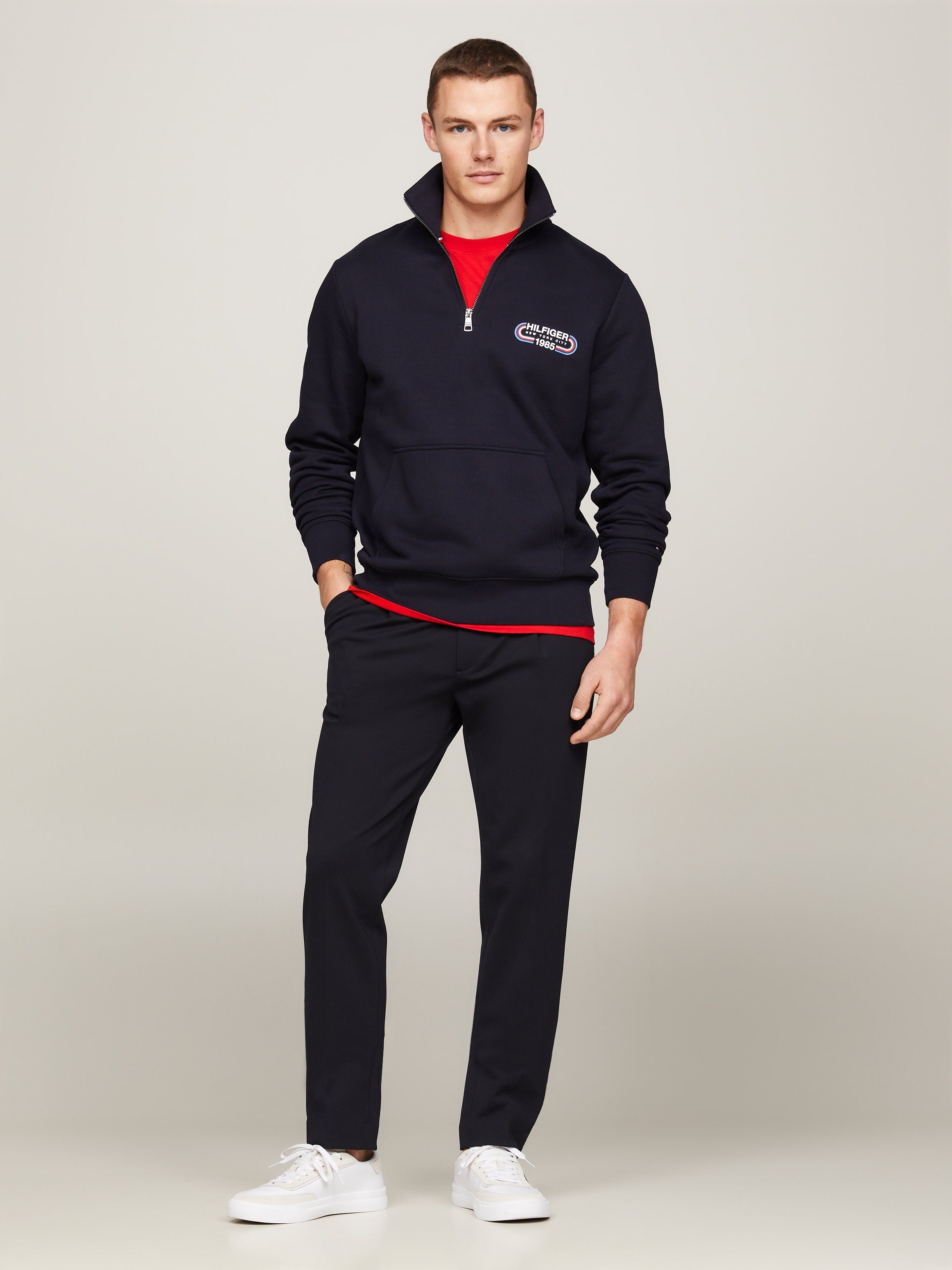 Tommy Hilfiger Sweatshirt HILFIGER TRACK GRAPHIC HALF ZIP