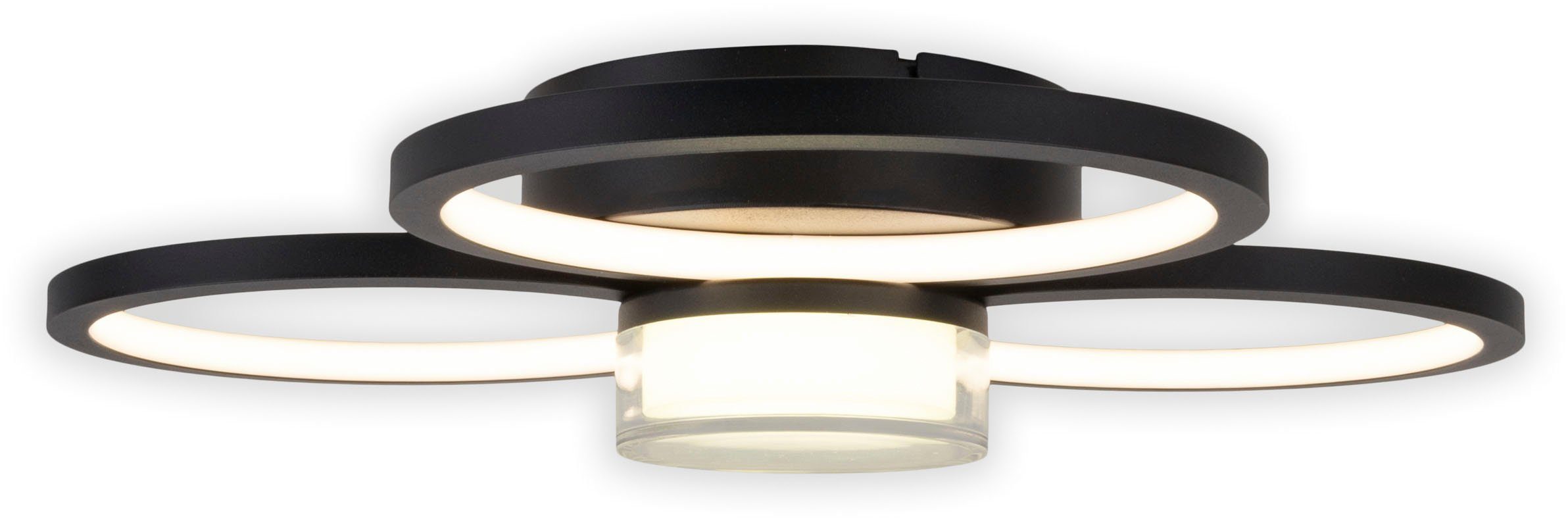 näve Led-plafondlamp Cimo traploos dimbaar via wandschakelaar, lichtkleur warmwit, zwart (1 stuk)