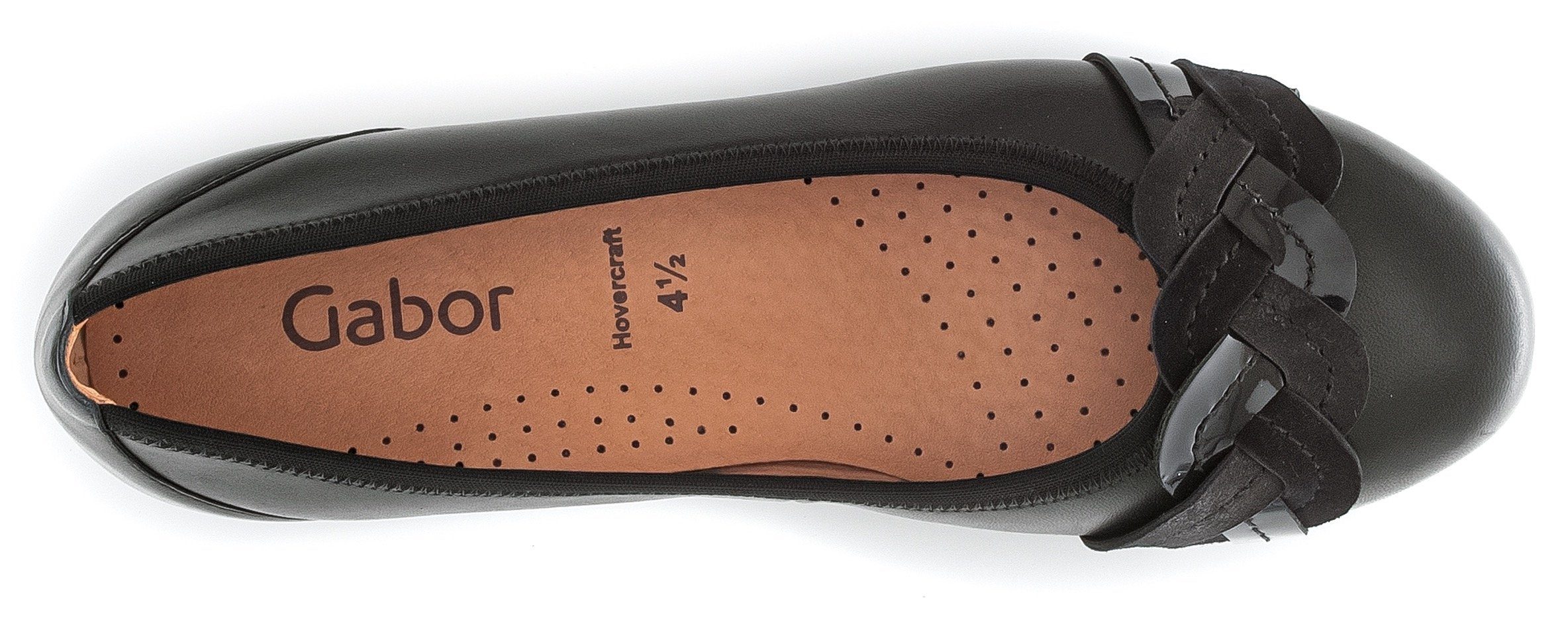Gabor Ballerina's Platte schoenen, slippers met modieuze decoratieve gesp