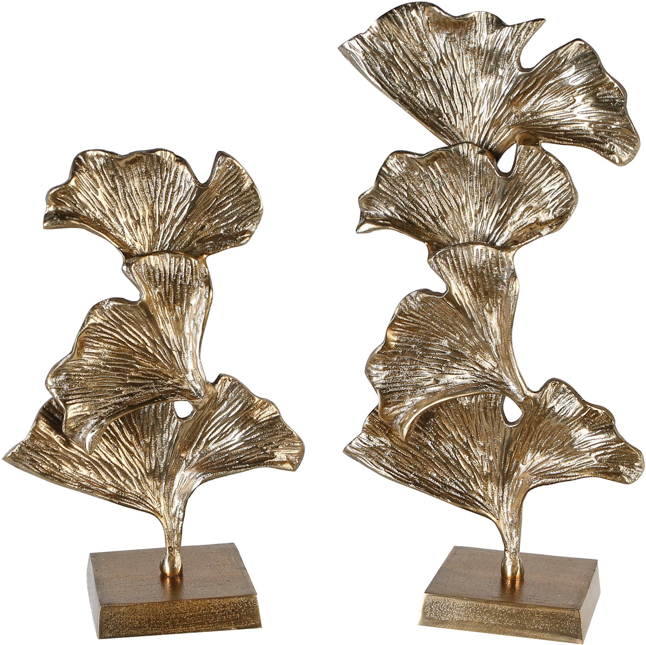 GILDE Deco-object Sculptuur ginkgo, goud van metaal, te bestellen in 2 maten, woonkamer (1 stuk)