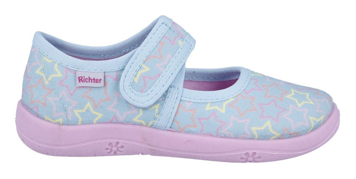 Richter Pantoffels Mia WMS: Medium Klittenbandschoen met pastelprint, maat sjabloon om te downloaden