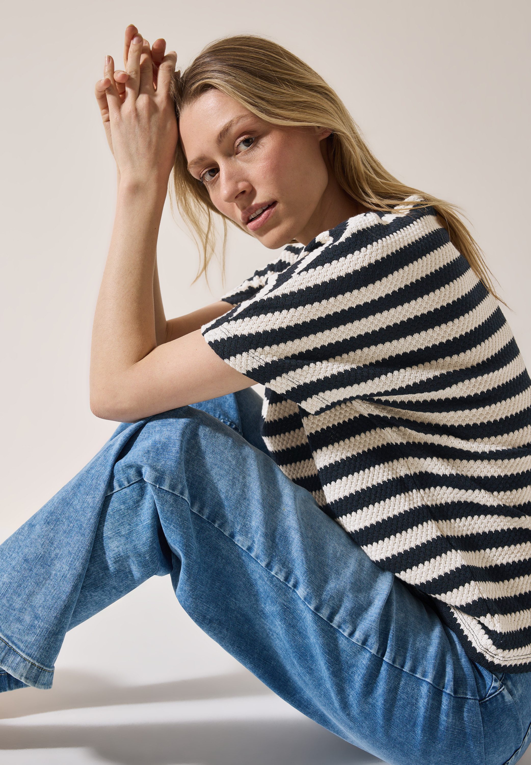 Cecil T-shirt gestreept, met boothals