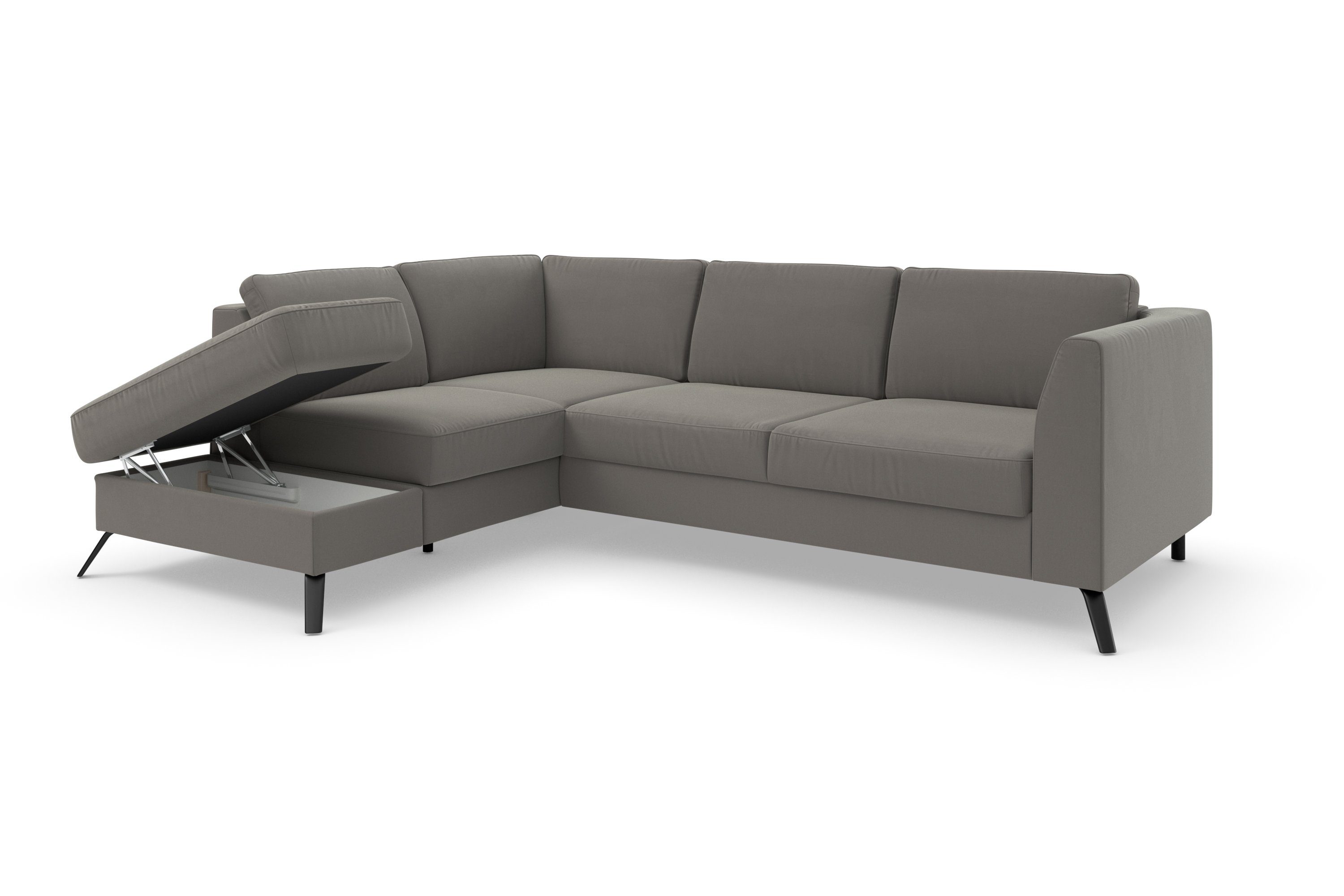 sit&more Hoekbank Olsen L-vorm inclusief zitdiepteverstelling, naar keuze met slaapfunctie, 15 cm hoog