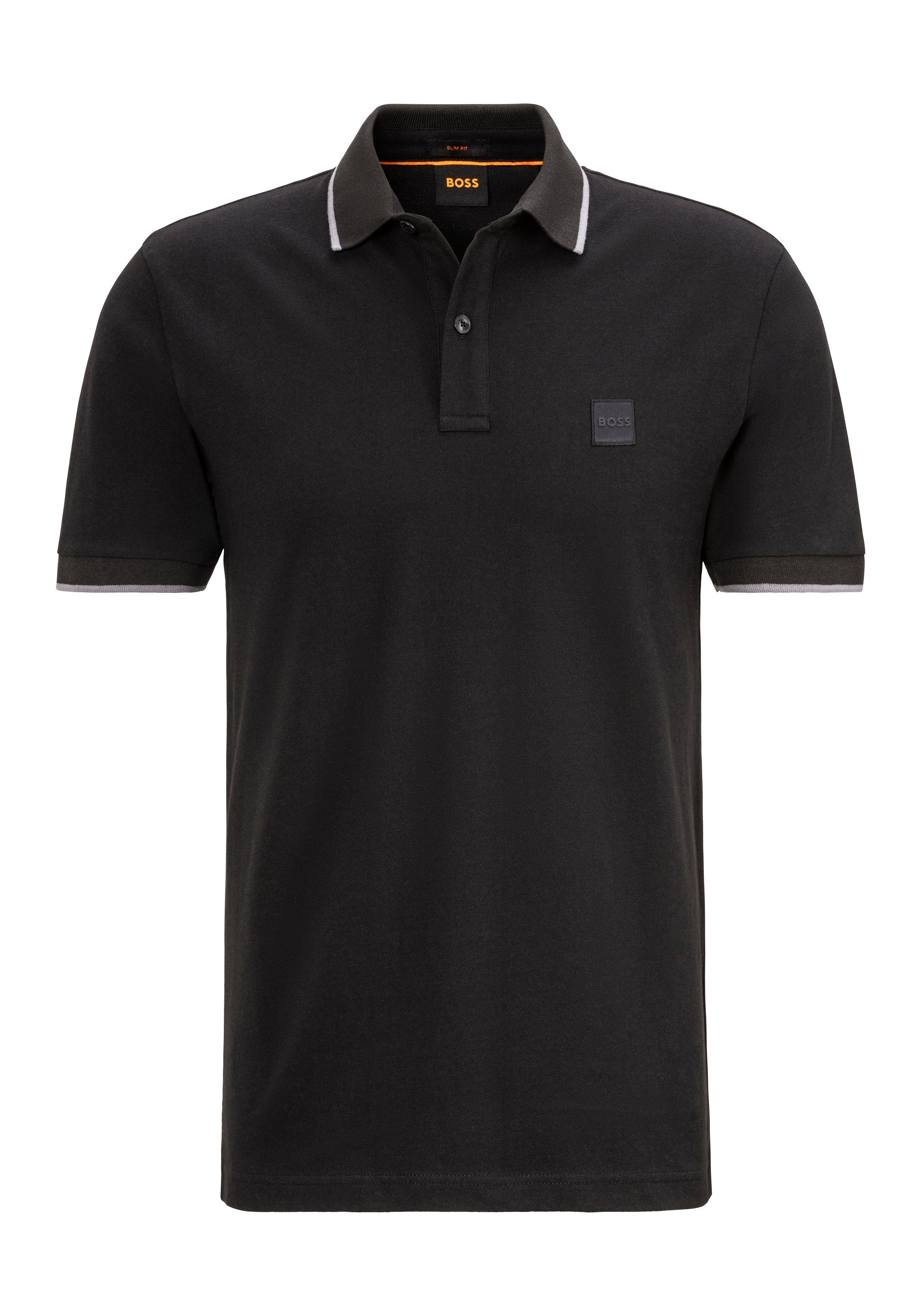 Boss Orange Poloshirt Passertip met boss badge