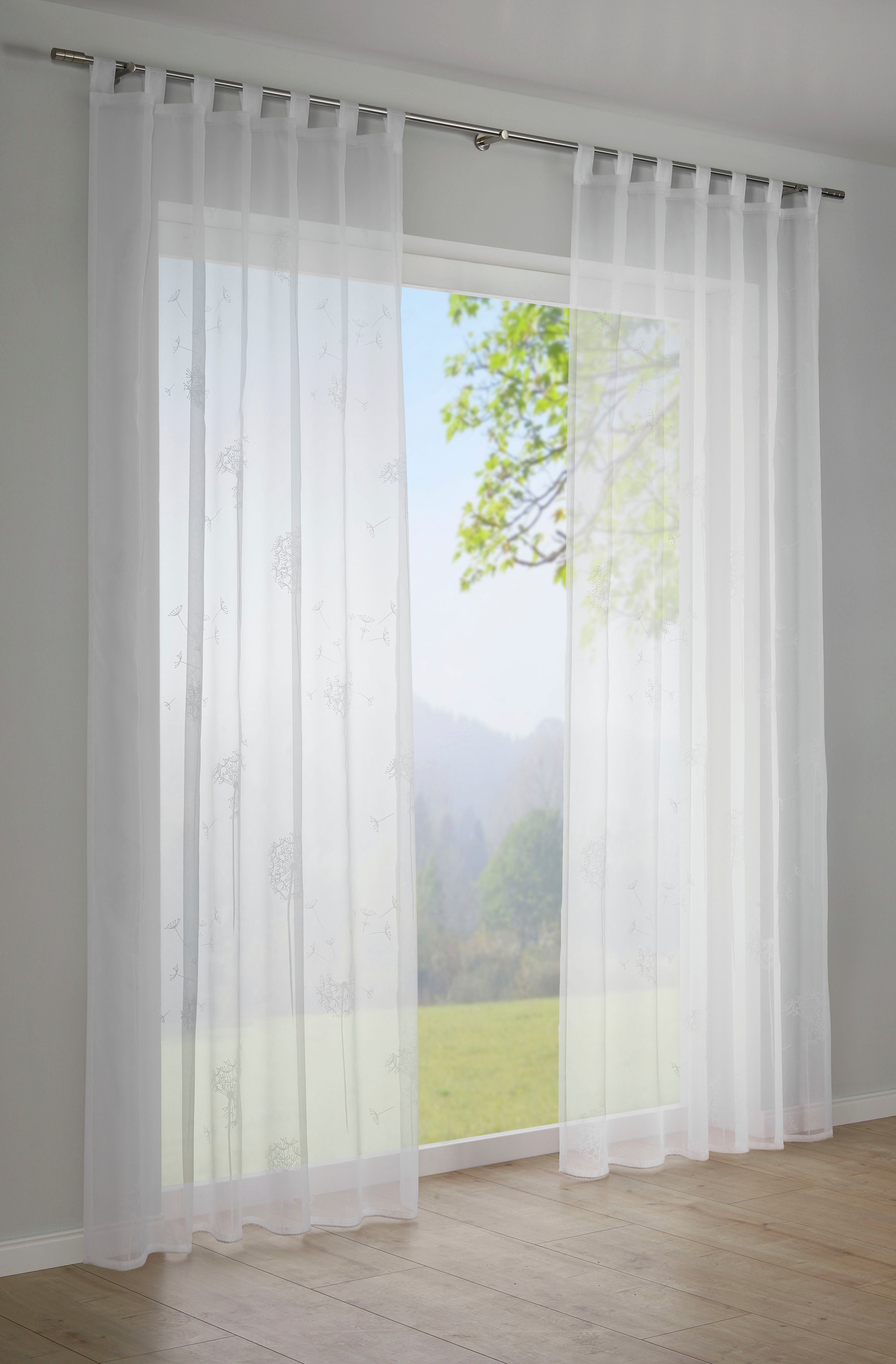 GARDINIA Gordijn Voile-Flock Stof voile-flock (1 stuk)