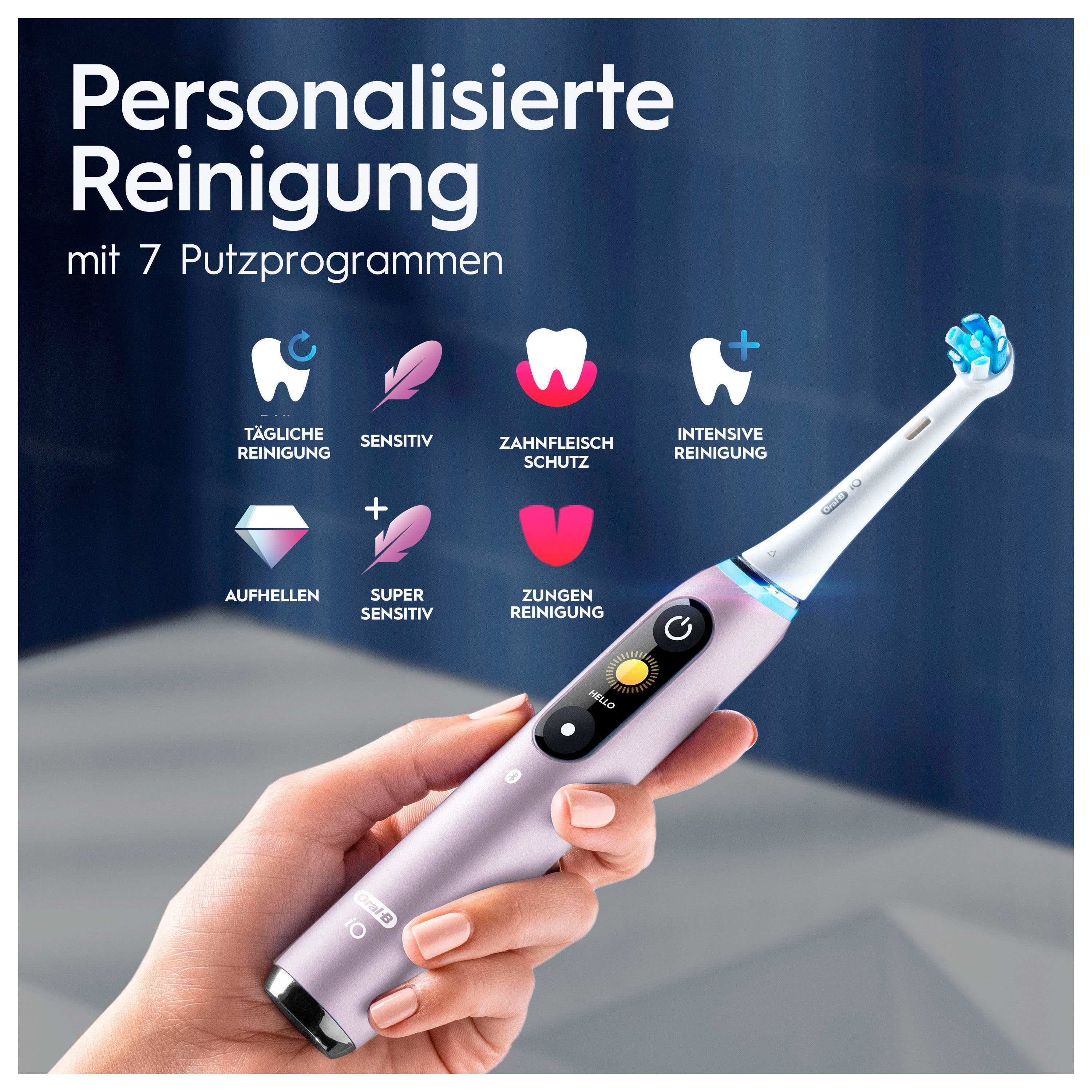 Oral B Elektrische tandenborstel IO 9 met magneet-technologie, 7 poetsmodi, kleurendisplay & reisetui voor de lader