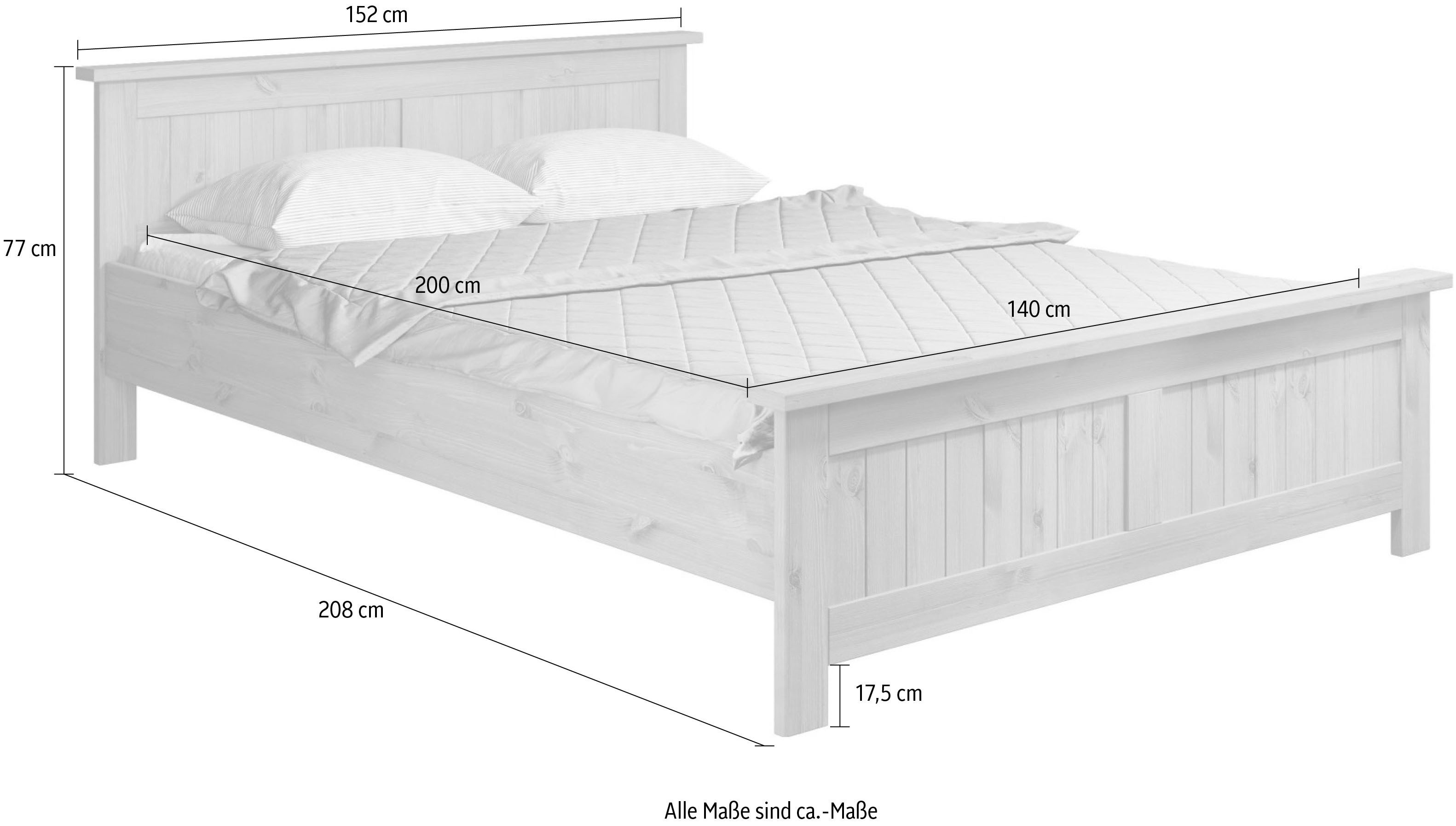 Home affaire Massief houten ledikant Juventus, Bed, Massiefhouten bed, Houten bed, Bedframe