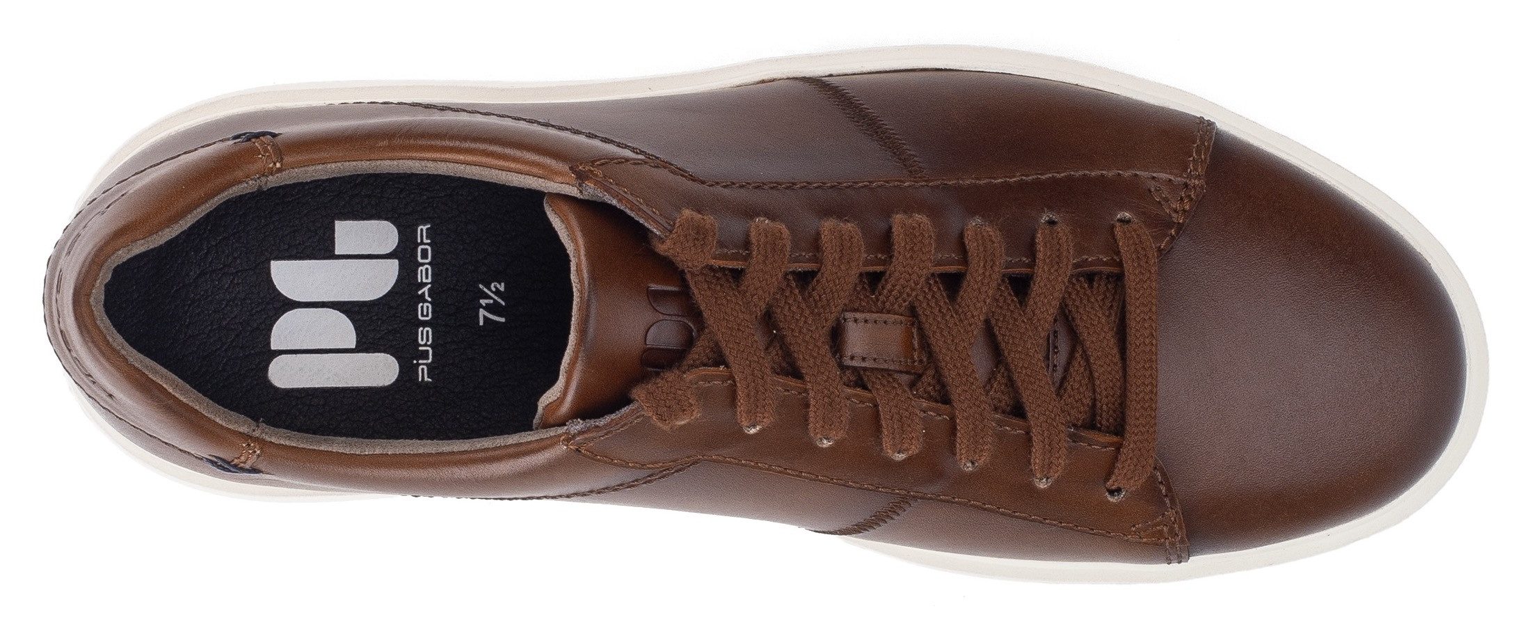Pius Gabor Sneakers , vrijetijdsschoen, lage schoen, veterschoen, siernaden, g-wijdte