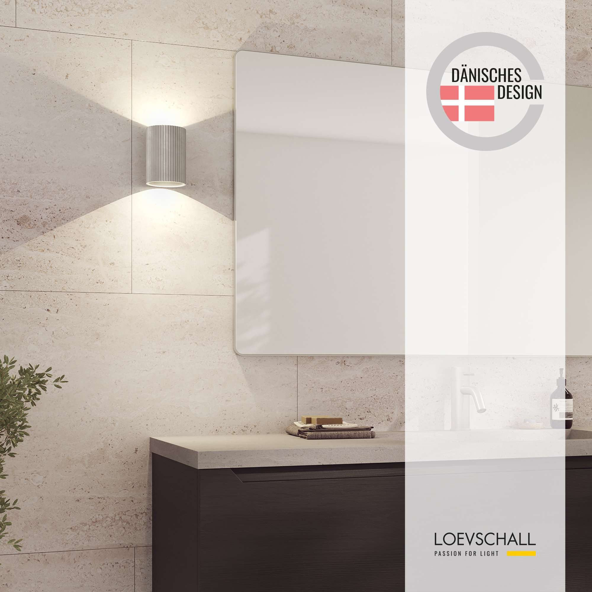 Loevschall Wandlamp Sekvens, moderne wandlamp, op-/aflicht, Deens ontwerp (1 stuk)