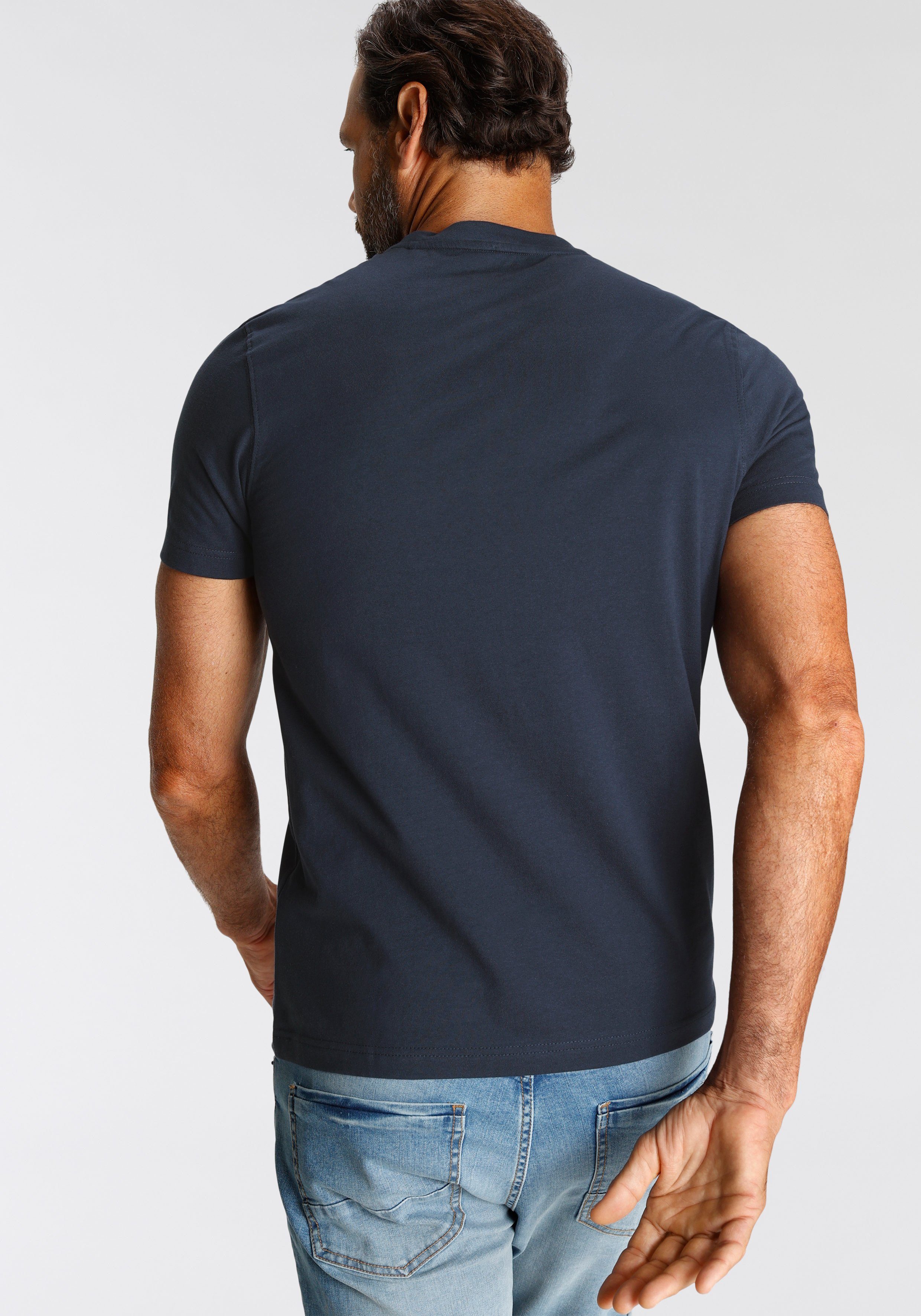 H.I.S T-shirt smalle pasvorm, bedrukt ontwerp, ronde hals