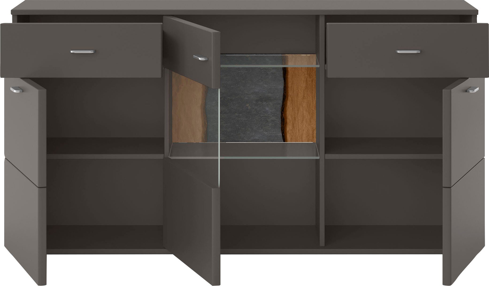 set one by Musterring Dressoir Tacoma Type 53, breedte 180 cm, met getinte glasdeur