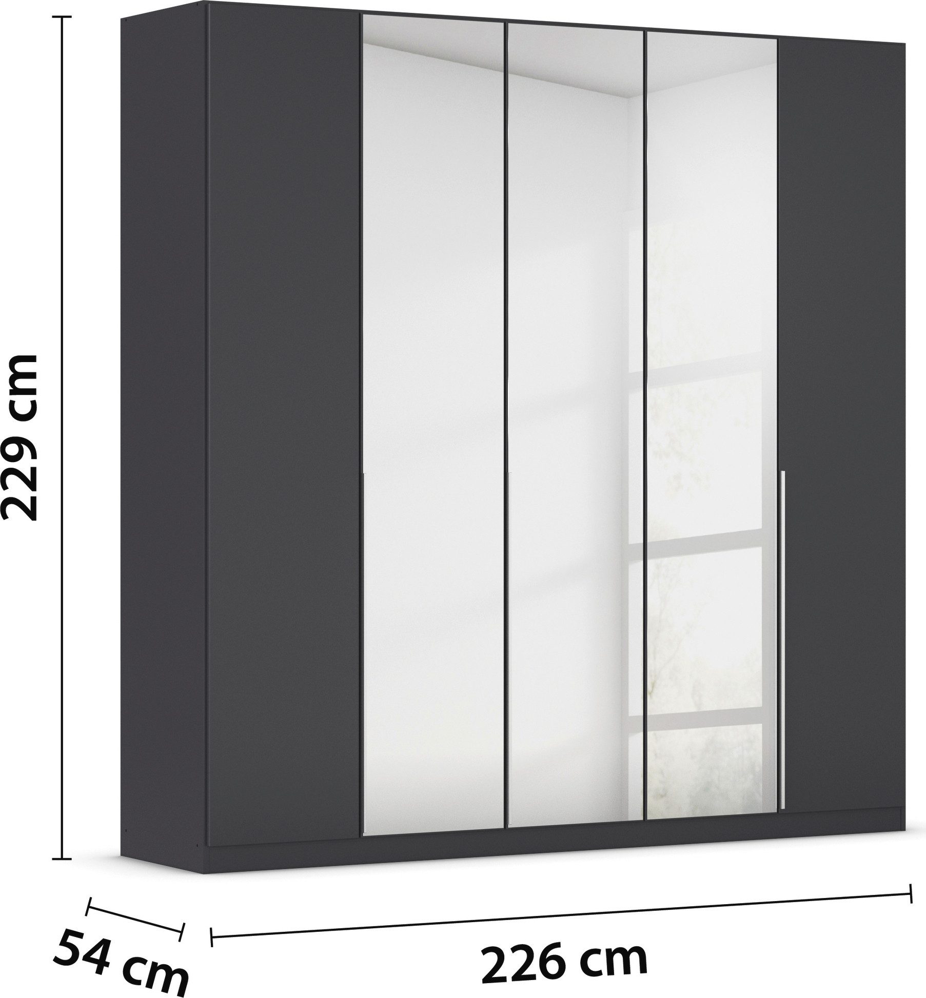 rauch Draaideurkast Kledingkast kast garderobe AGORDO met decor- of hoogglansfront doordachte binnenuitrusting, in 6 breedtes en 2 hoogtes made in germany