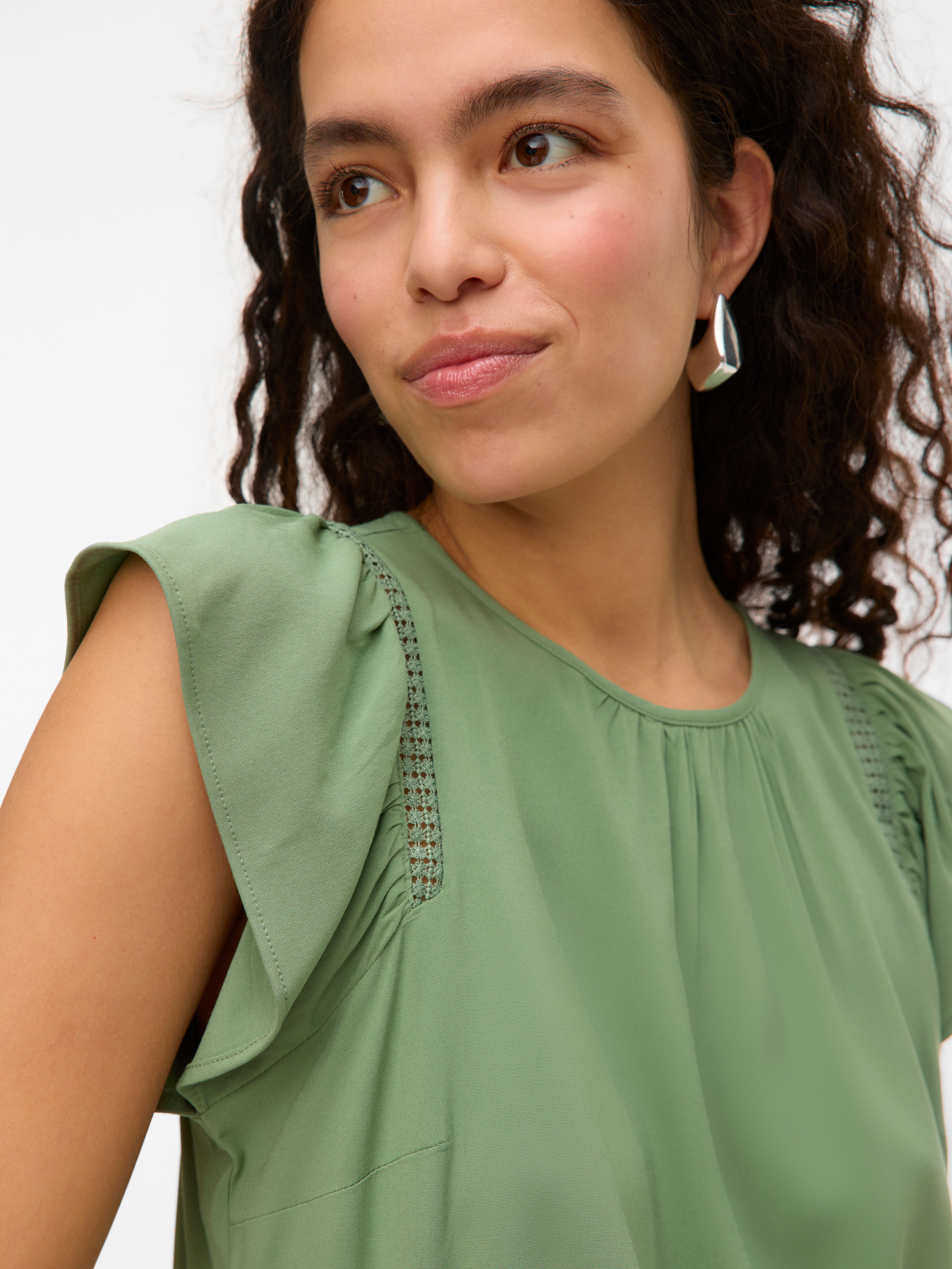 Vero Moda Blouse met korte mouwen VMBELLA SS LACE TOP WVN GA NOOS