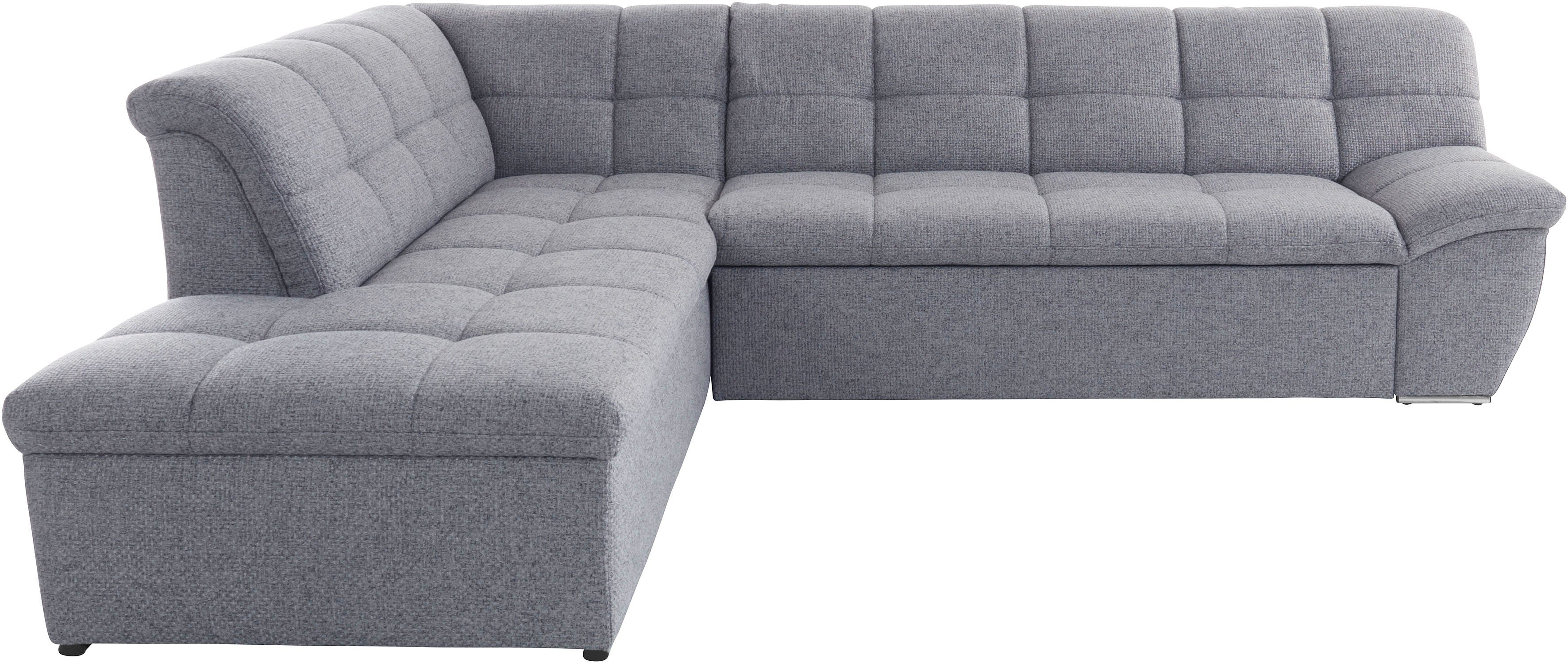 DOMO collection Hoekbank Lagoa, moderne zittingstikking, comfortabel en comfortabel, L-Vorm naar keuze met slaapfunctie, vrij plaatsbaar, grote veelvoud aan kleuren