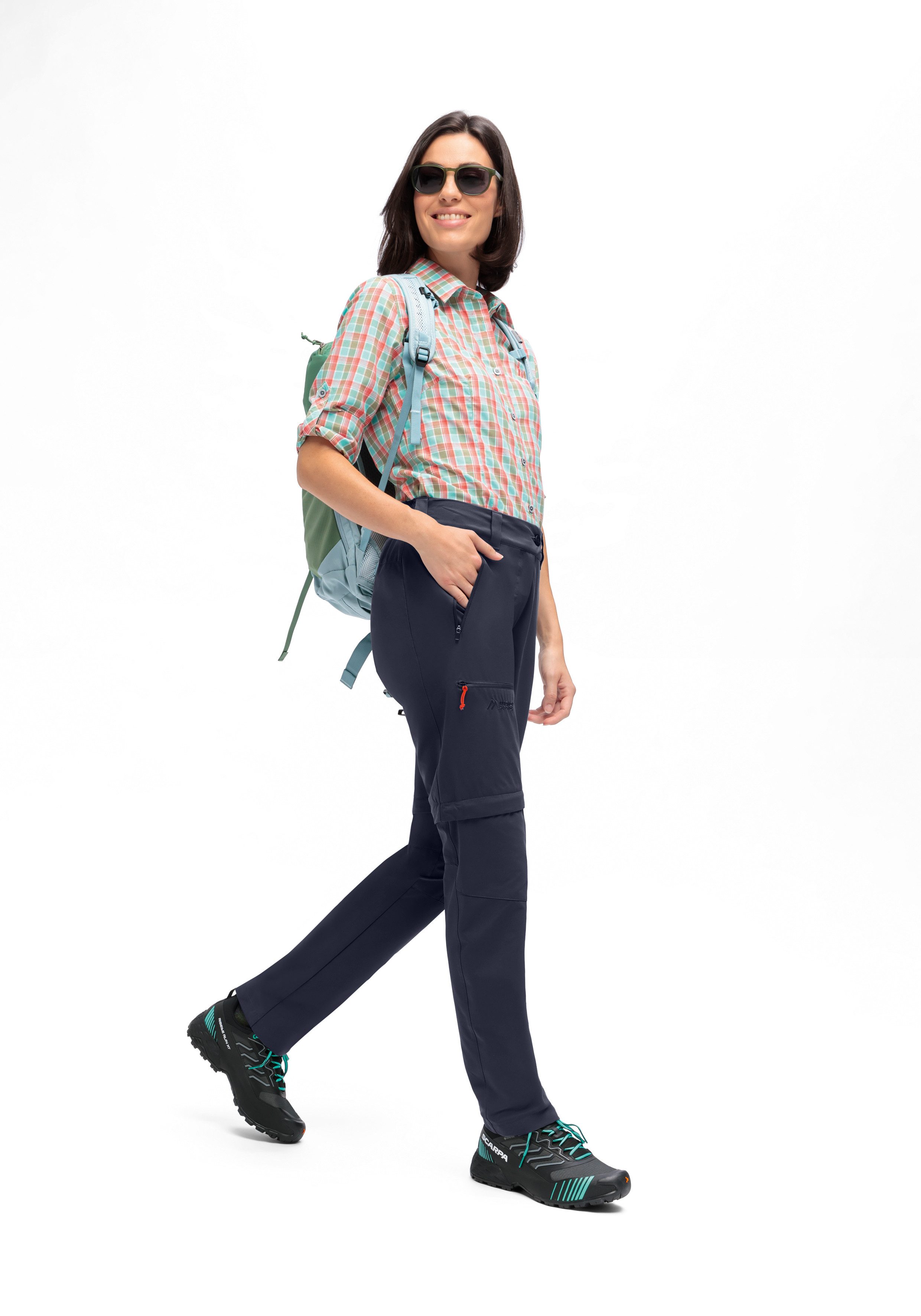 Maier Sports Outdoorbroek Nata Zip Loop Dames wandelbroek, zip-off functionele broek, 3 zakken, regular fit