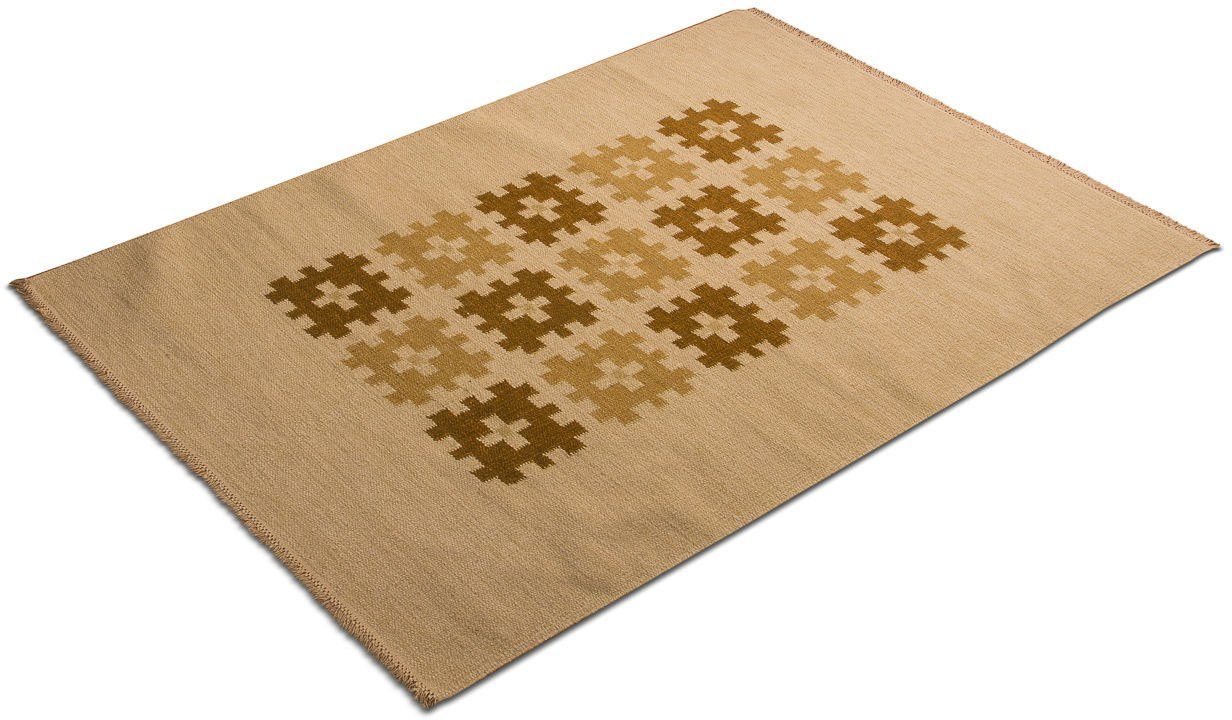 morgenland Wollen kleed Kelim vloerkleed Erana wollen vloerkleden goud(kleur)