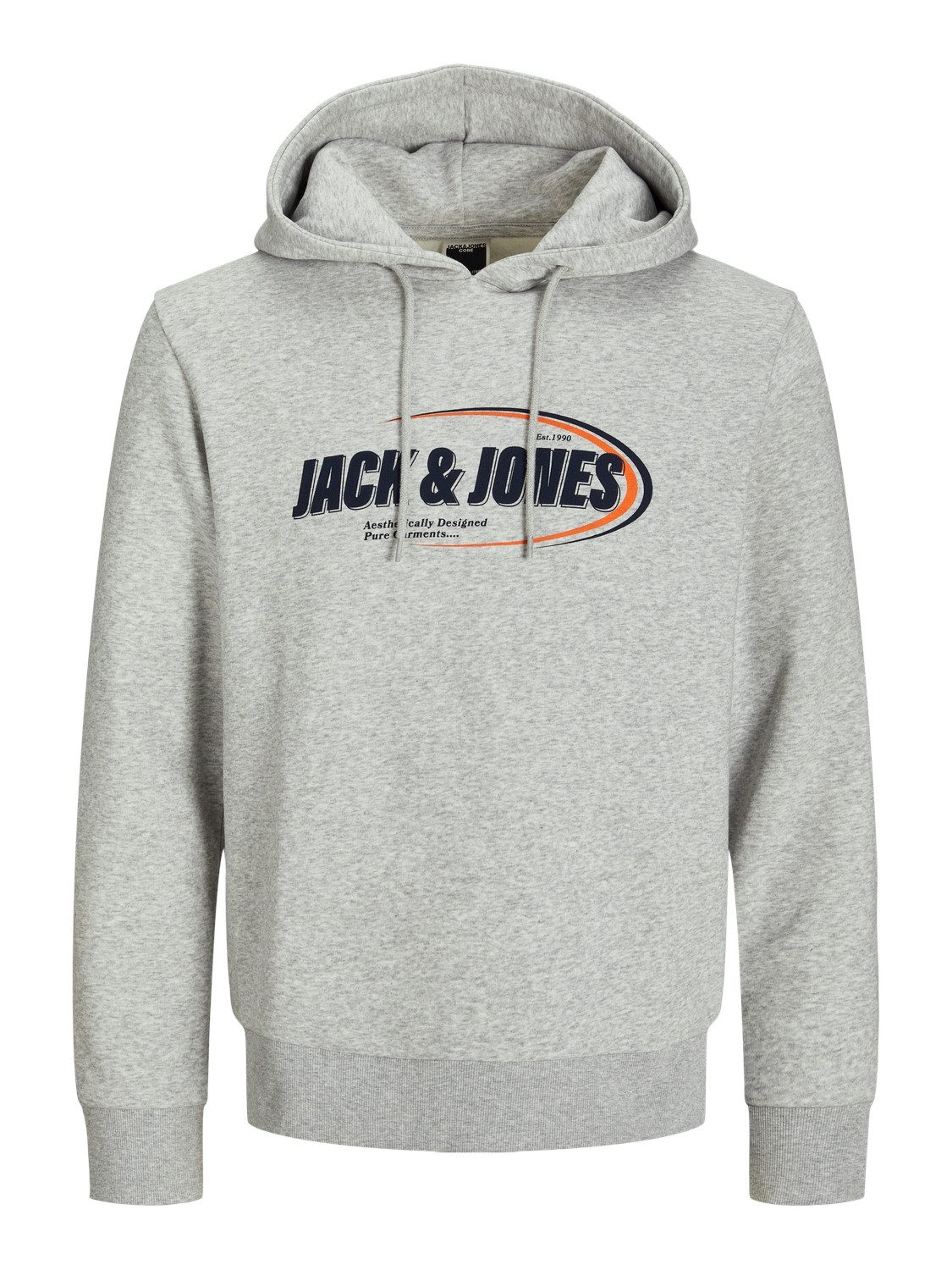 Jack & Jones Hoodie JCORAY BRANDING SWEAT HOOD FST heren hoodies maat XS grijs