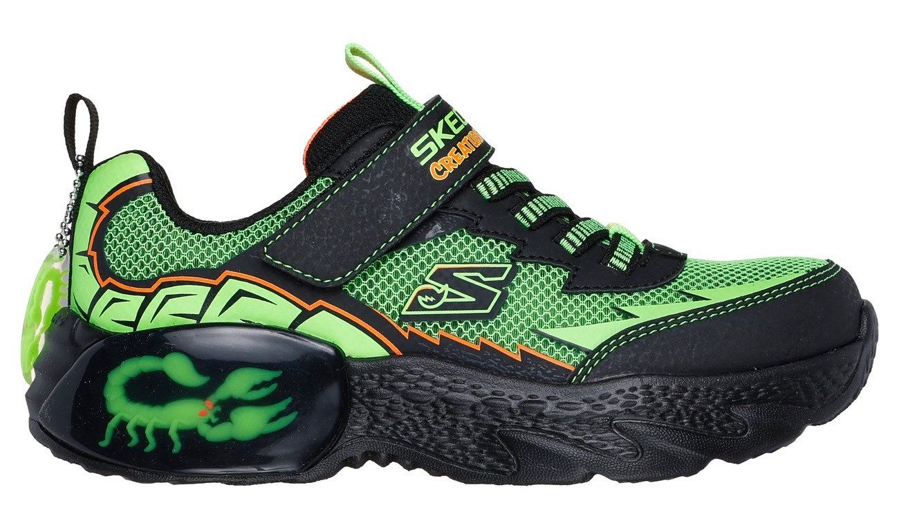 Skechers Sneakers CREATURE-CRAWLERS , blinkende klittenbandschoen met coole afbeelding, maat sjabloon te downloaden