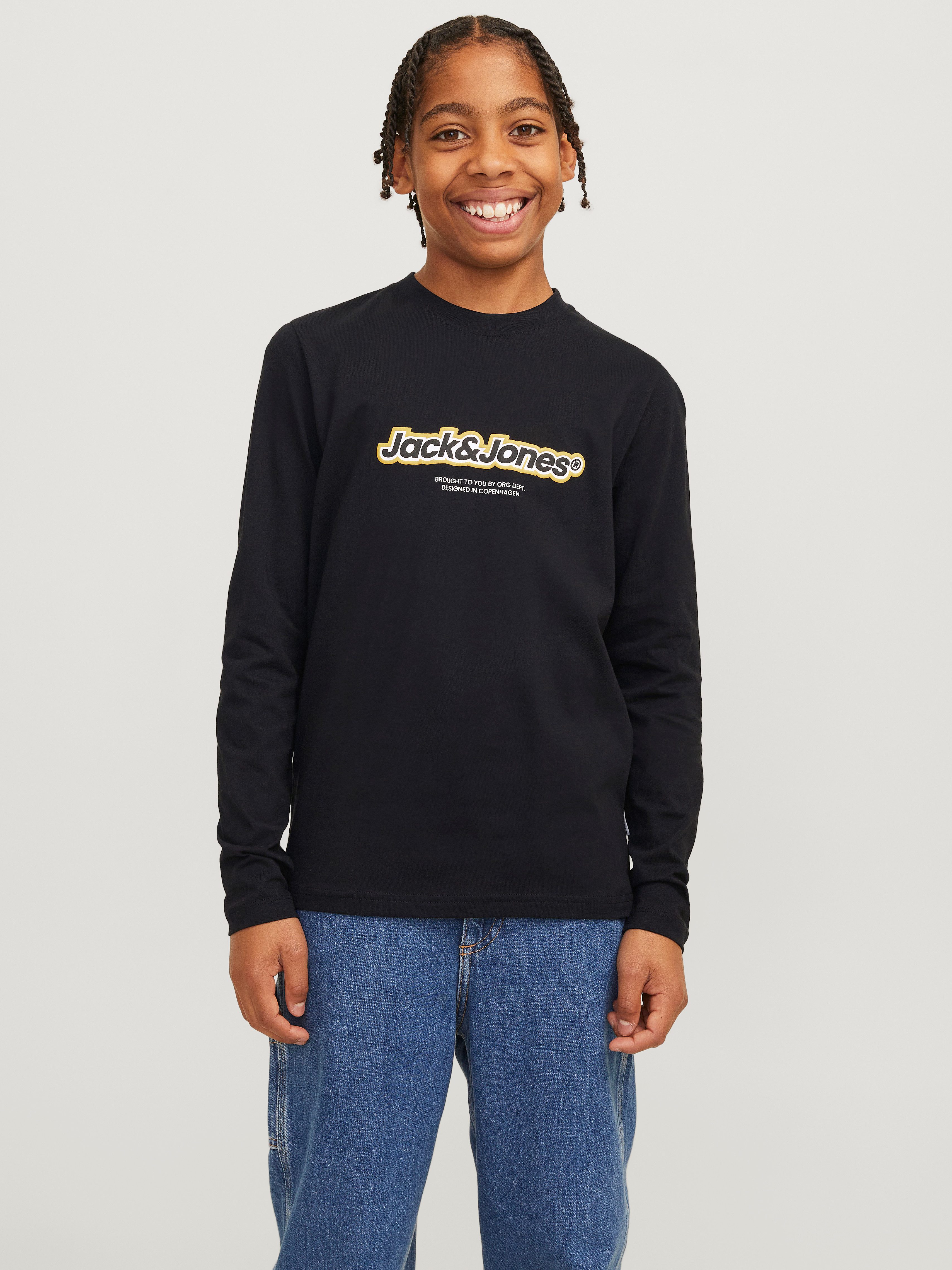 Jack & Jones Junior Shirt met lange mouwen JORVESTERBRO NEWTON BRNDG TEE LS BF JNR