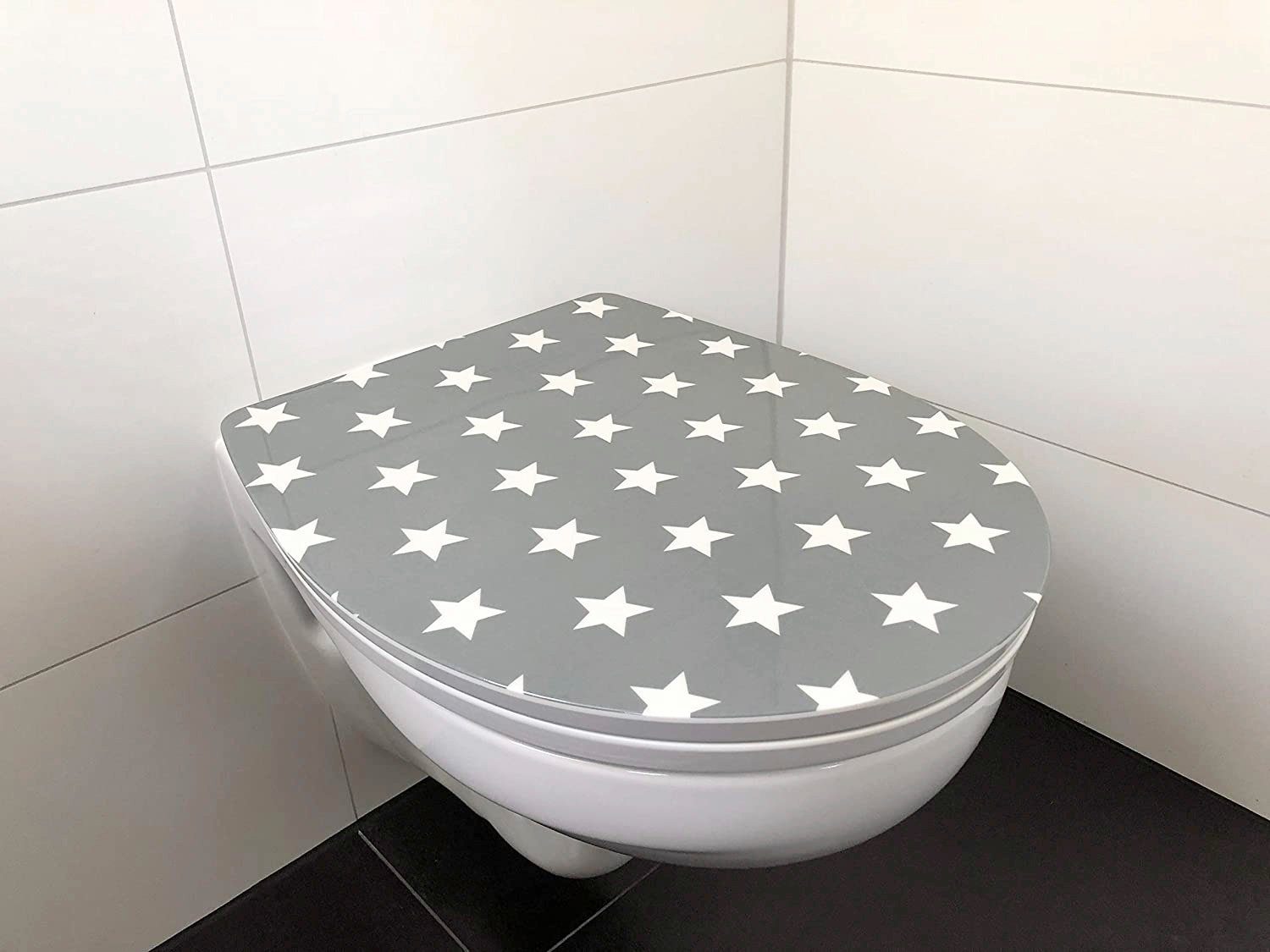 ADOB Toiletzitting Stars Soft-closemechanisme, voor het schoonmaken met één druk op de knop afneembaar