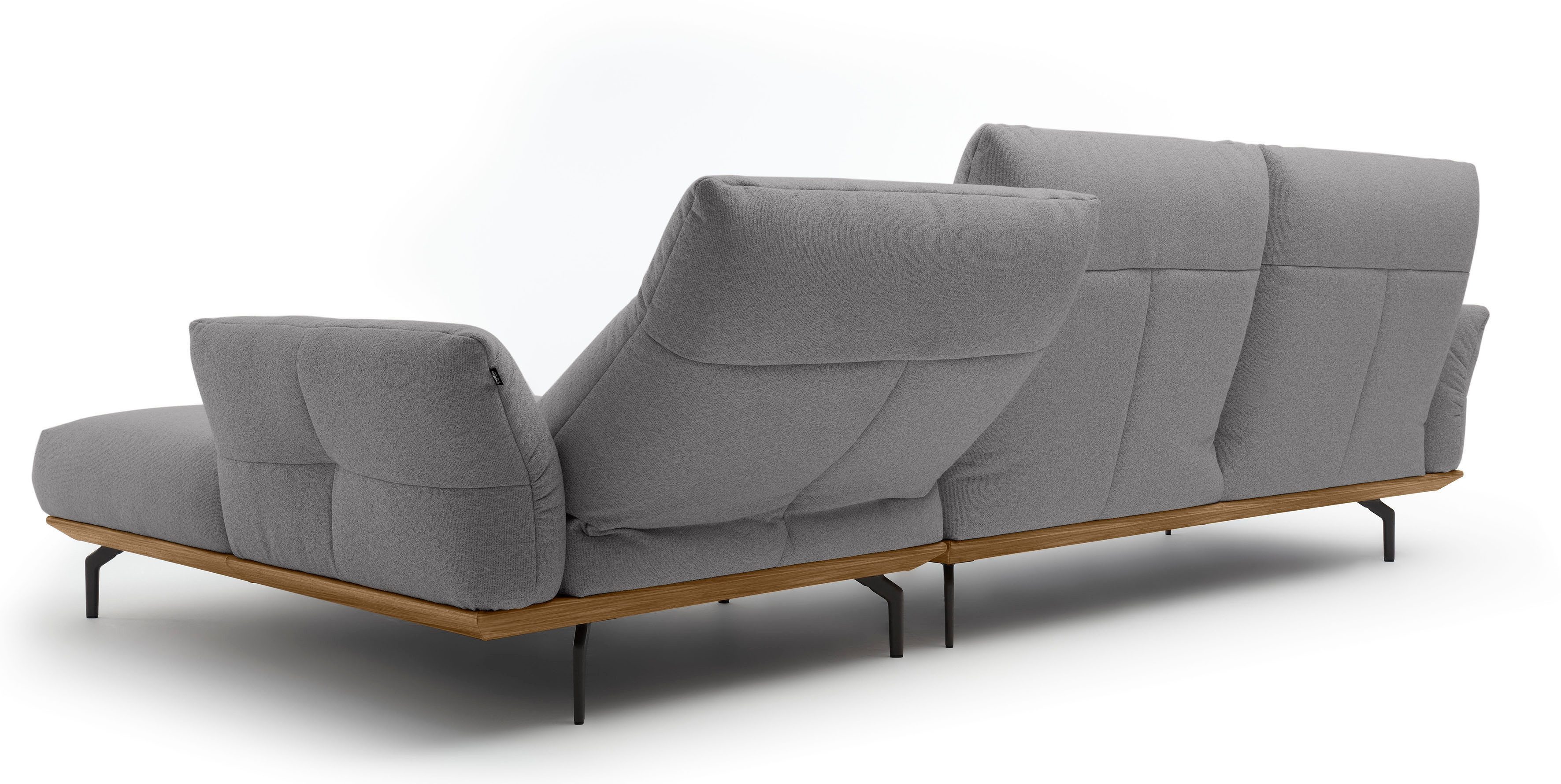 Creation BY ROLF BENZ Hoekbank Hs.460 Sokkel in walnotenhout, onderstel in umbra grijs, breedte 318 cm