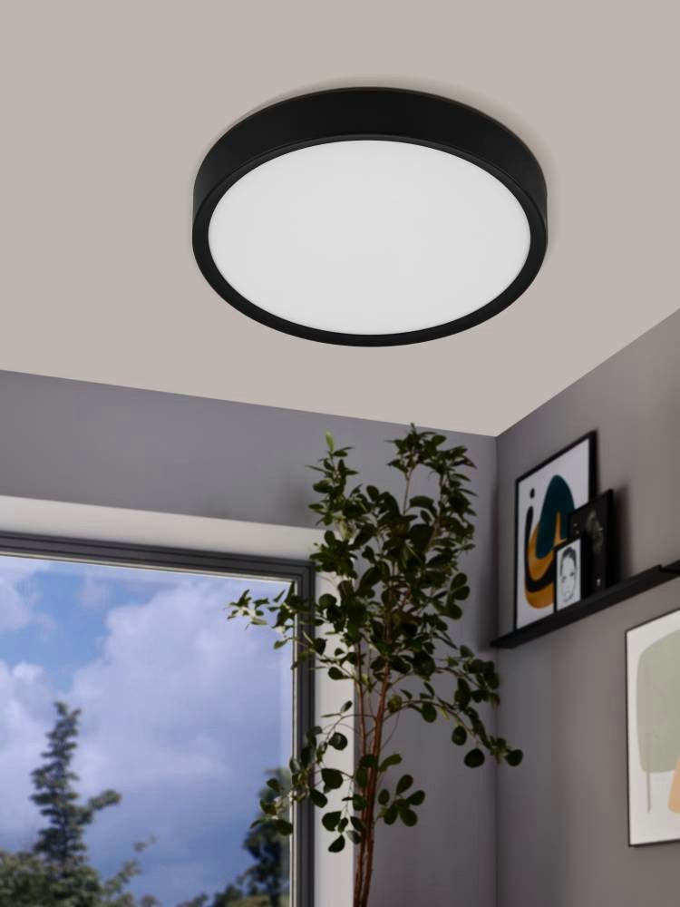 EGLO Plafondlamp MUSURITA LED plafondlamp, woonkamer, slaapkamer, keuken, hal, modern, 34x6cm (1 stuk)