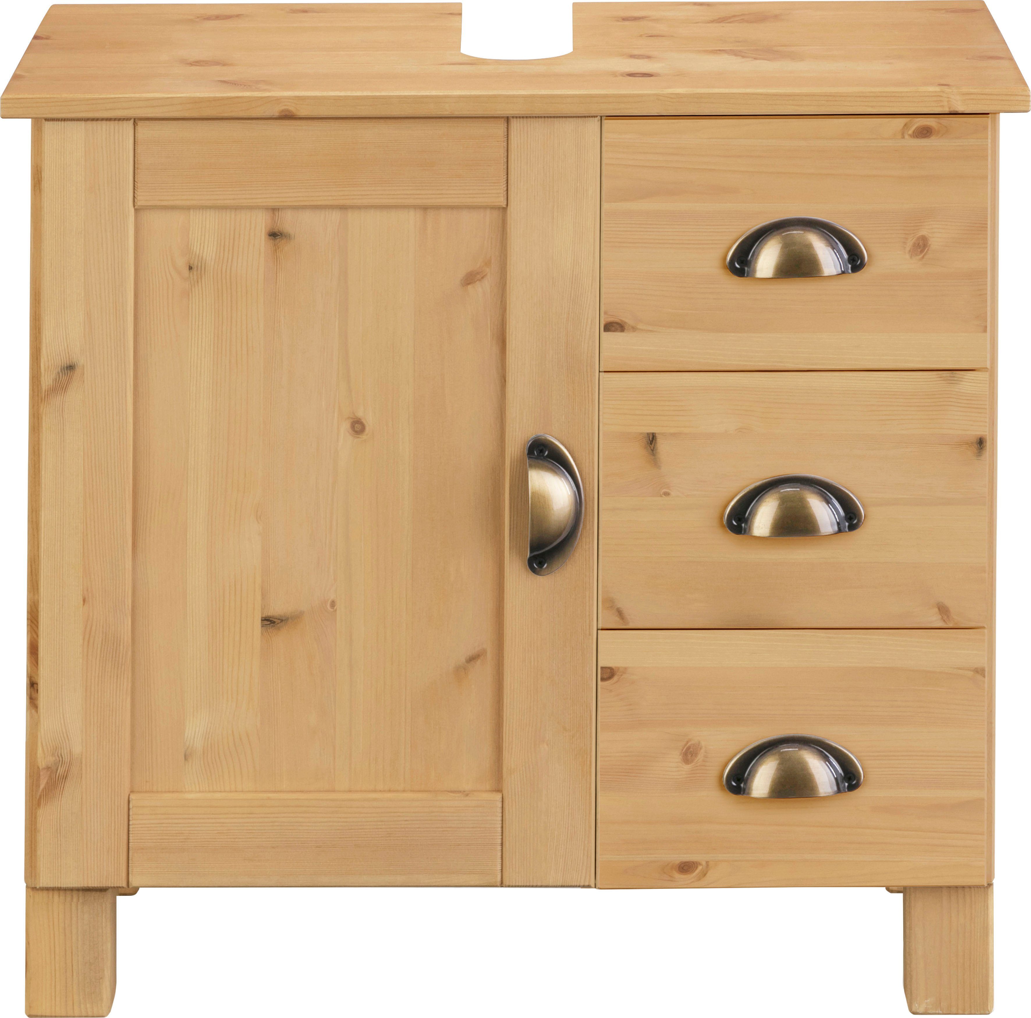 Home affaire Wastafelonderkast Oslo Grenen, 1 deur en 3 laden, breedte 60 cm, hoogte 55 cm