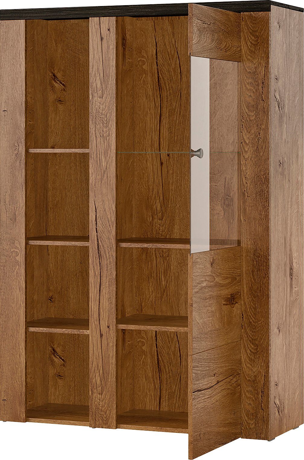 Home affaire Vitrinekast Larona, tijdloze glazen vitrine, hoge kast hoogte 145 cm