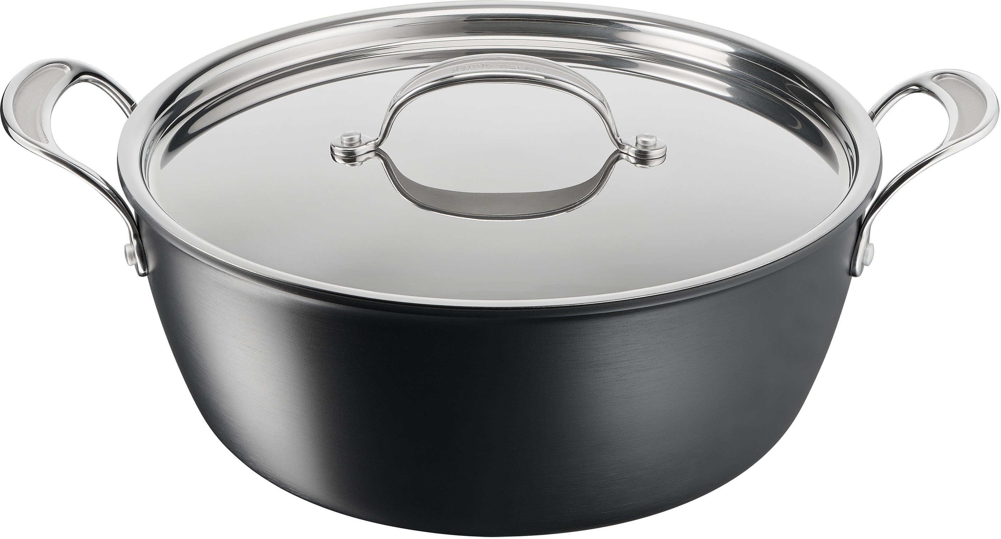 Tefal Kookpan Jamie Oliver batch-kookset inductie 30 cm Antiaanbakverzegeling, thermo-signaal, receptenboek, H91254 pannensets zwart