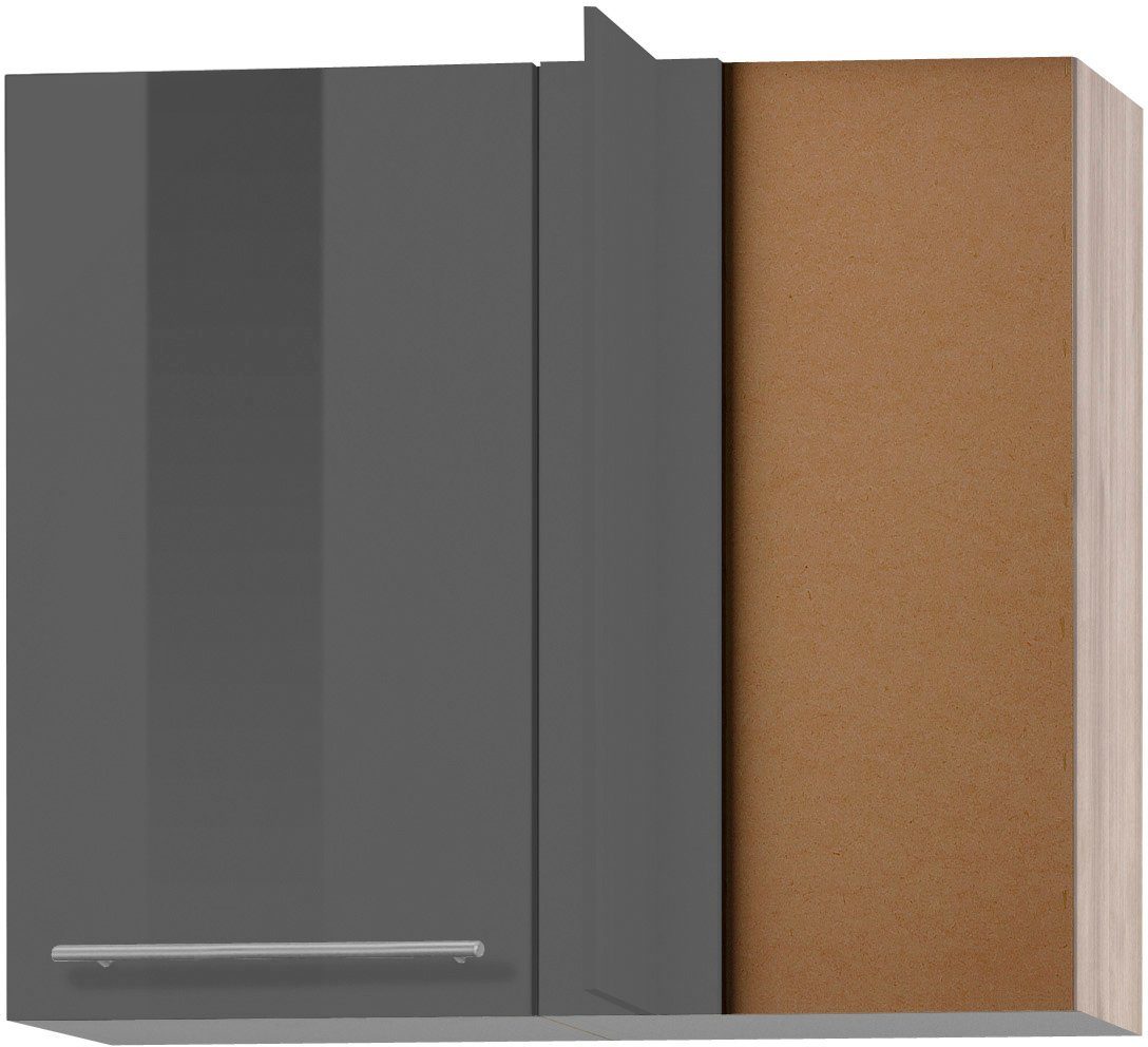 OPTIFIT Hangend hoekkastje Bern Breedte 85x45 cm, met metalen greep hangkasten grijs