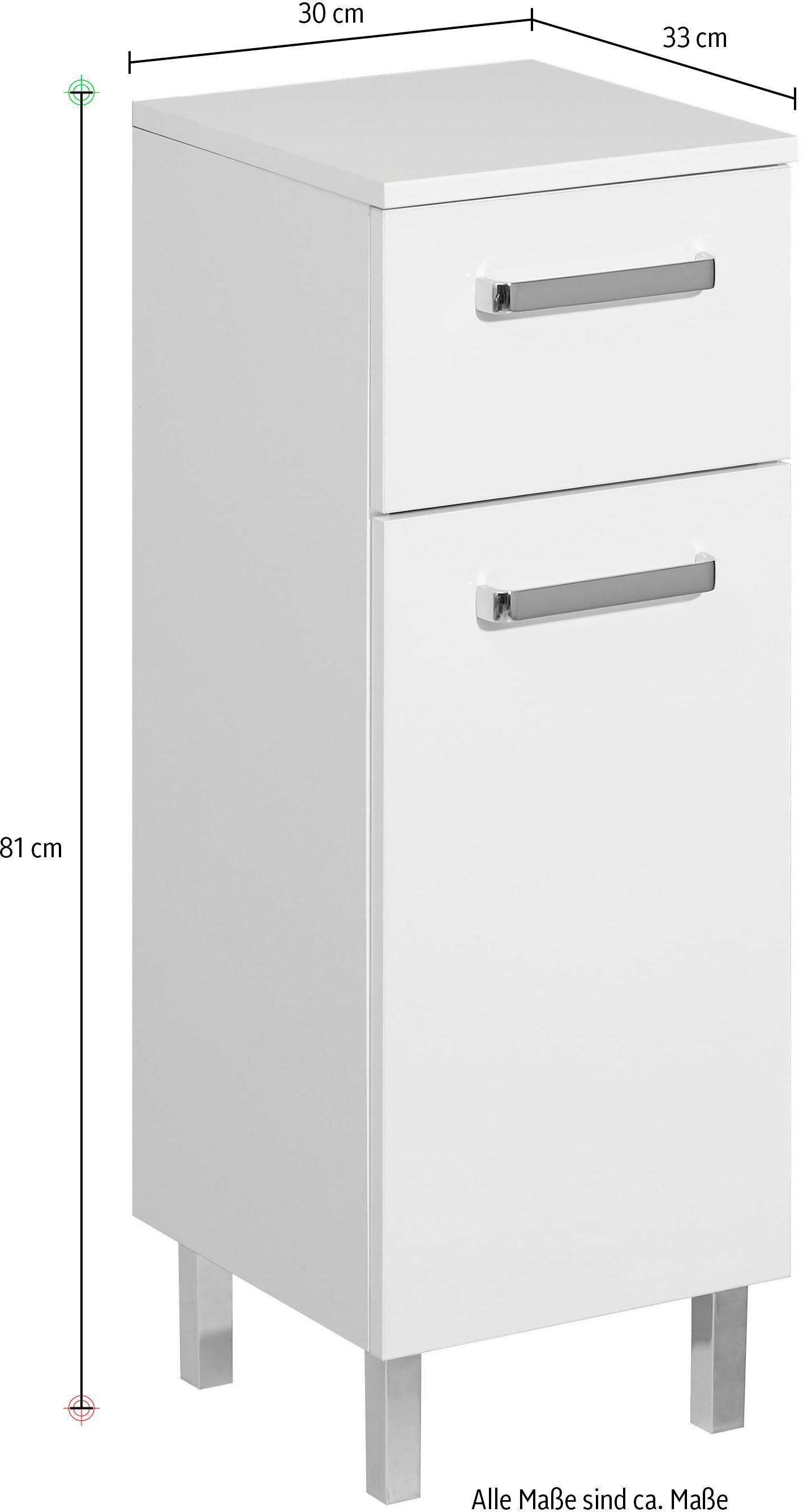Saphir Badmeubelset Quickset 312 5-delig, wastafelonderkast en led-spiegelkast incl. deurdemper, badkamer set zonder wastafel, badkamer kast (set, 5 stuks)