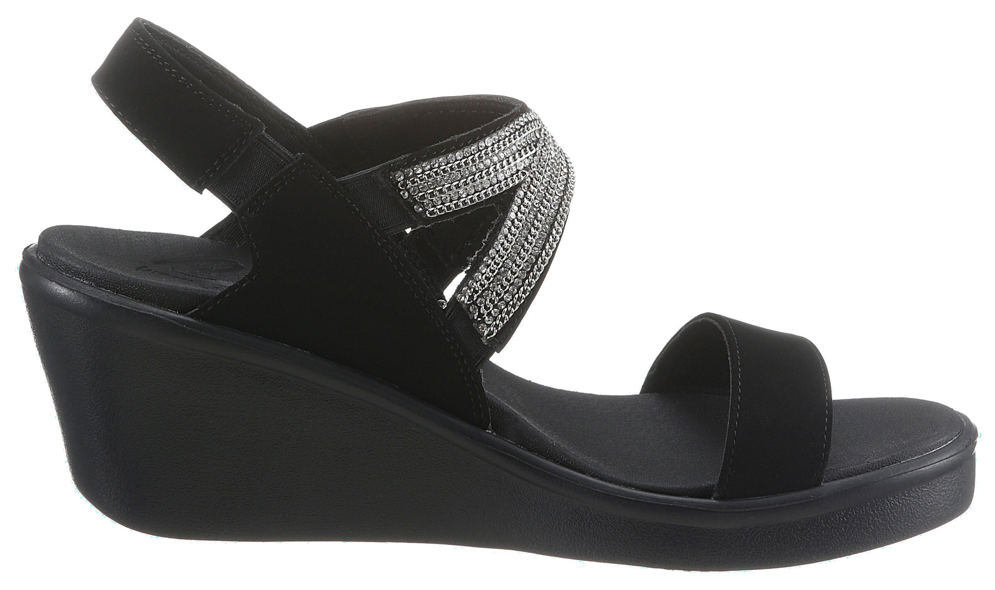 Skechers Sleehaksandaaltjes RUMBLE ON CHART TOPPER zomerschoen, sandaal, sleehak, met elastische bandjes
