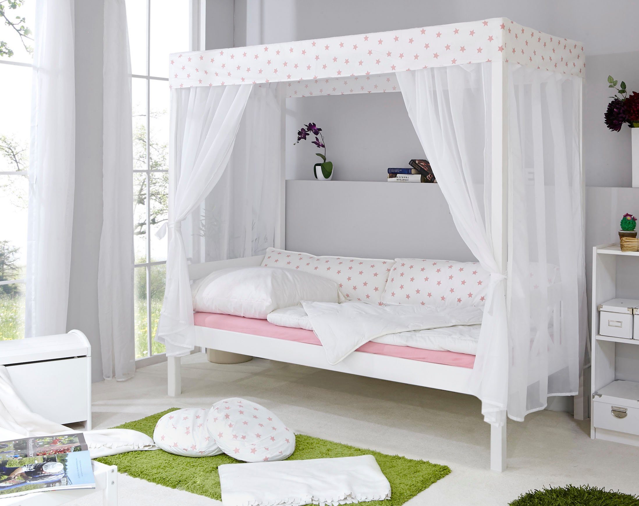 Ticaa Hemelbed Lino in diverse breedten, grenen