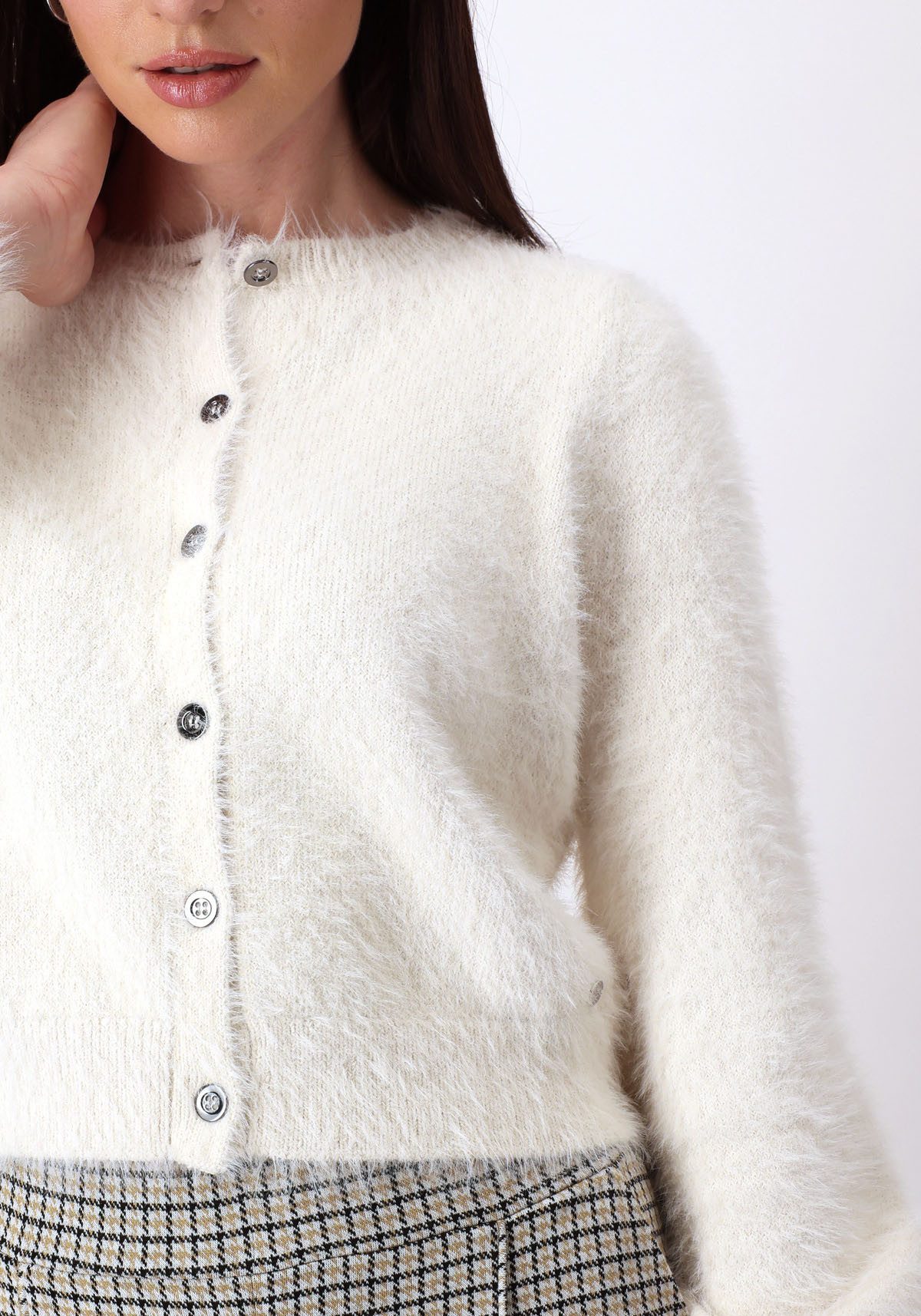 Monari Vest van pluche garen