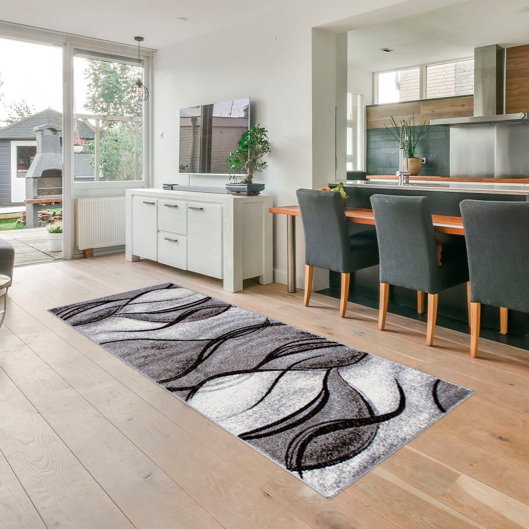 my home Loper Tritom met bijzonder zachte pool, kortpolig, modern golvenmotief