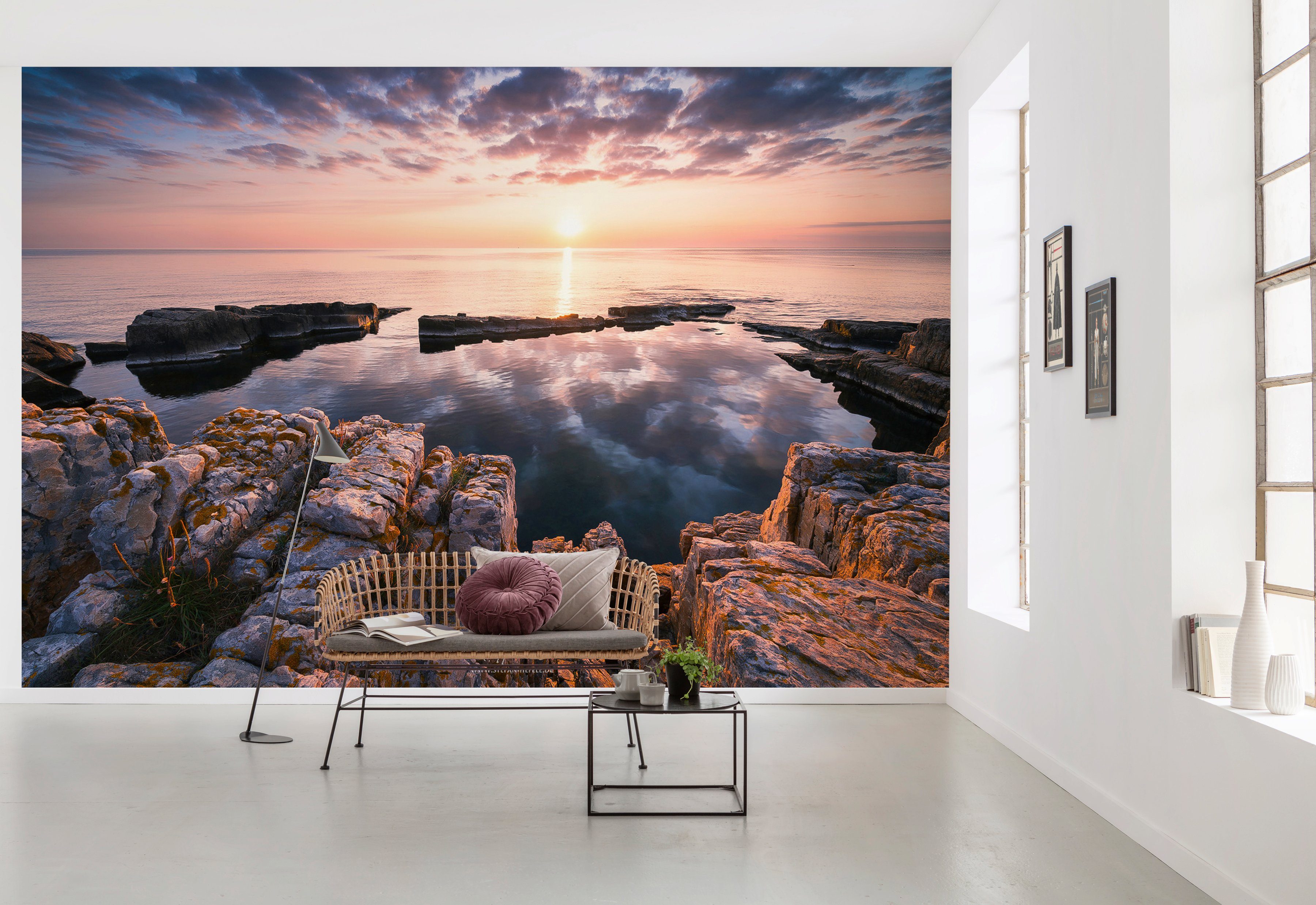 Komar Vliesbehang Vlies - Spiegelküste - Afmeting 368 x 248 cm